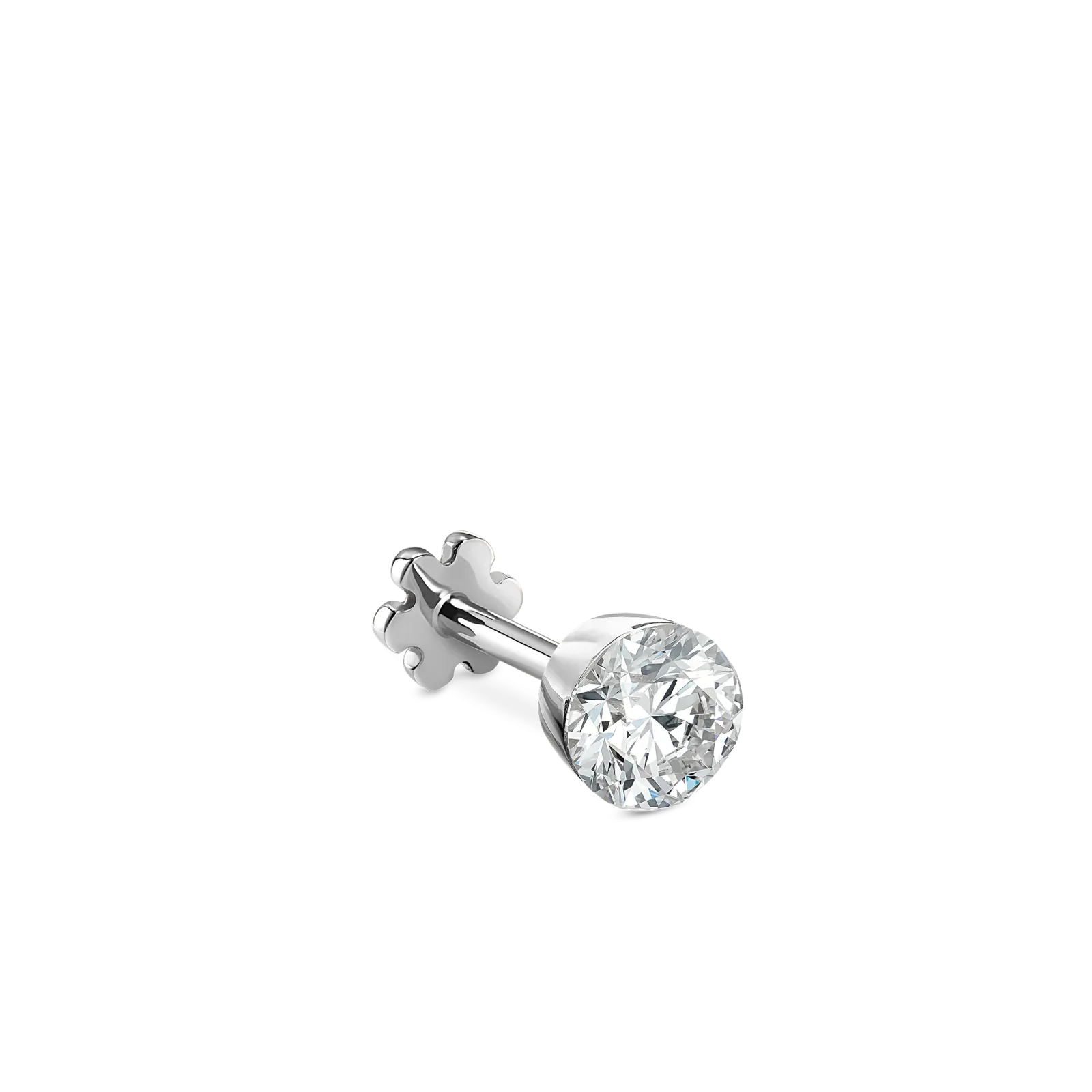 Invisible Set Diamond Threaded Stud Earring | MARIA TASH