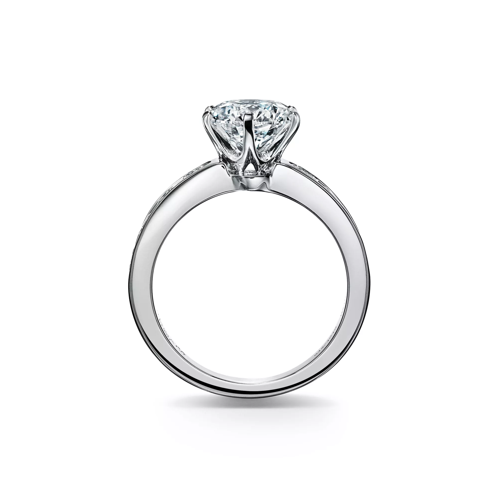 Engagement Ring with a Channel-set Diamond Band in Platinum