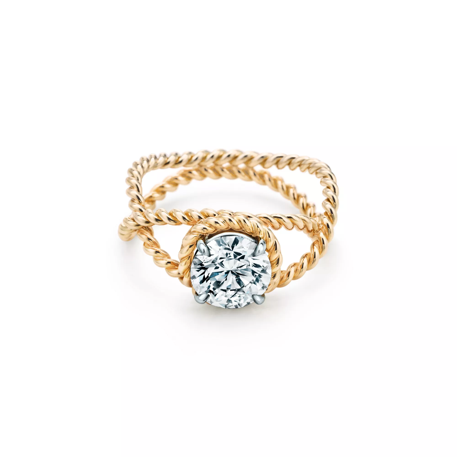 Rope Engagement Ring in 18k Gold