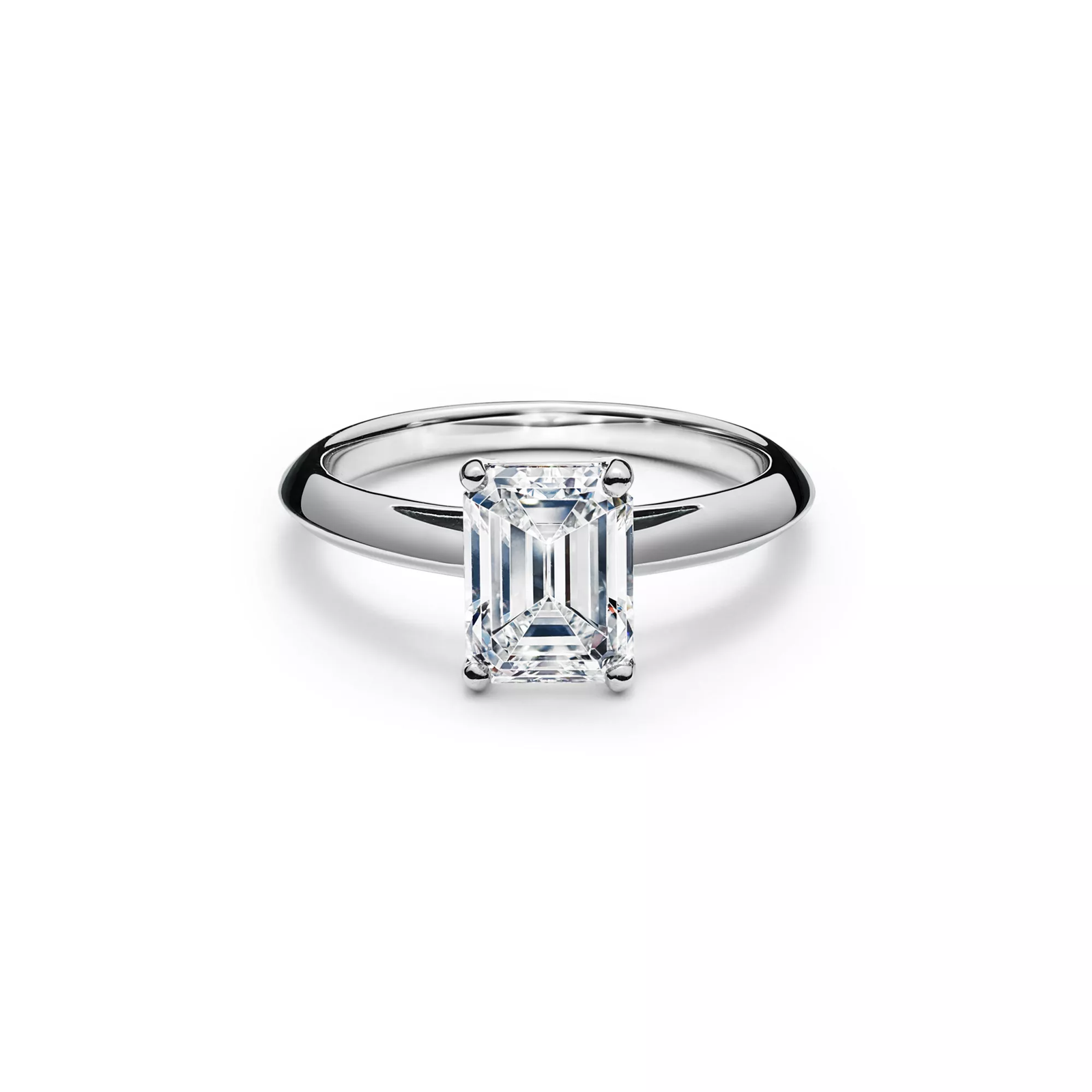 Emerald-cut Diamond Engagement Ring in Platinum