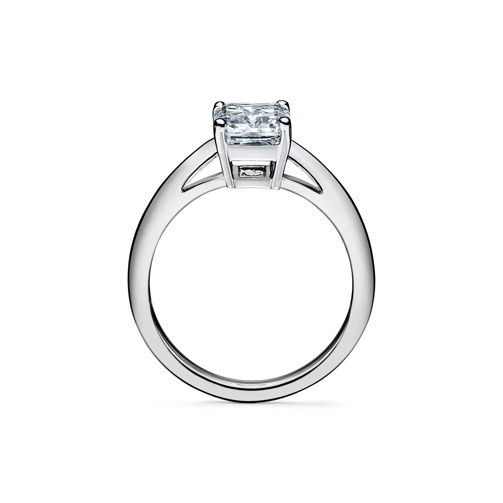 Emerald-cut Diamond Engagement Ring in Platinum