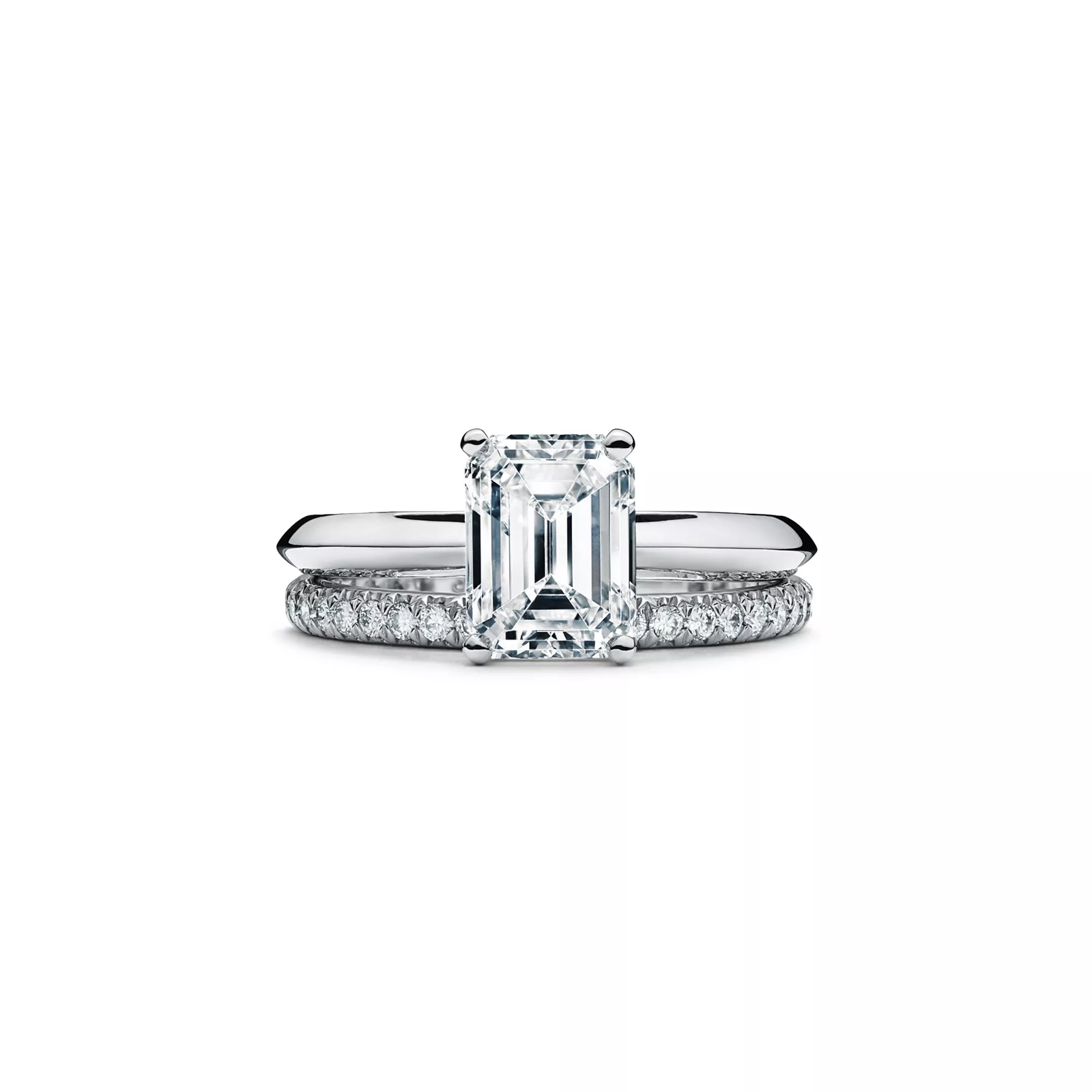 Emerald-cut Diamond Engagement Ring in Platinum