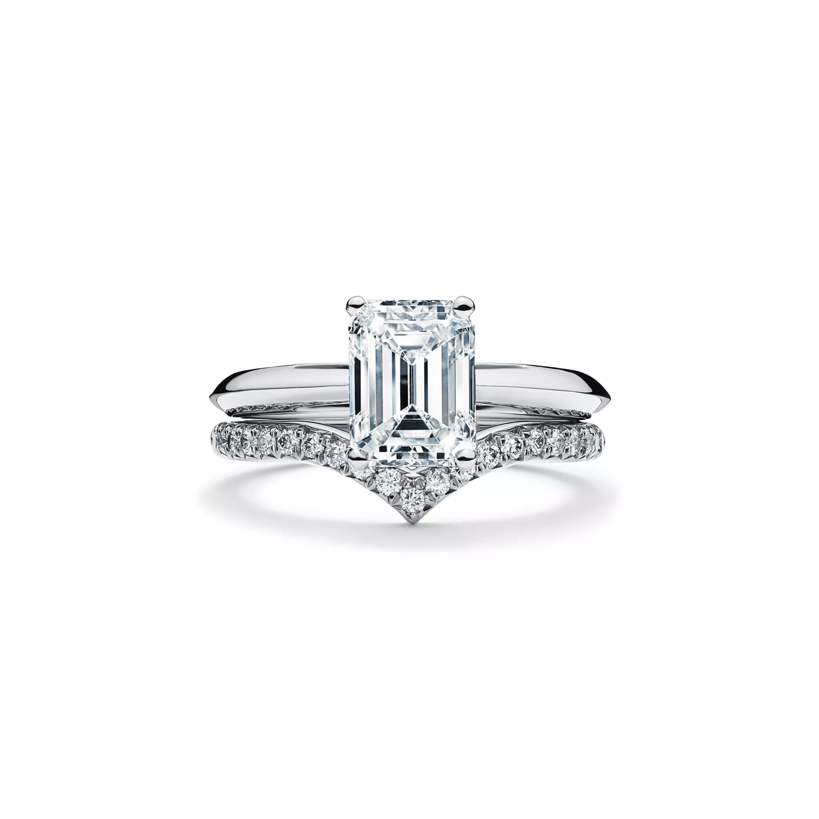 Emerald-cut Diamond Engagement Ring in Platinum