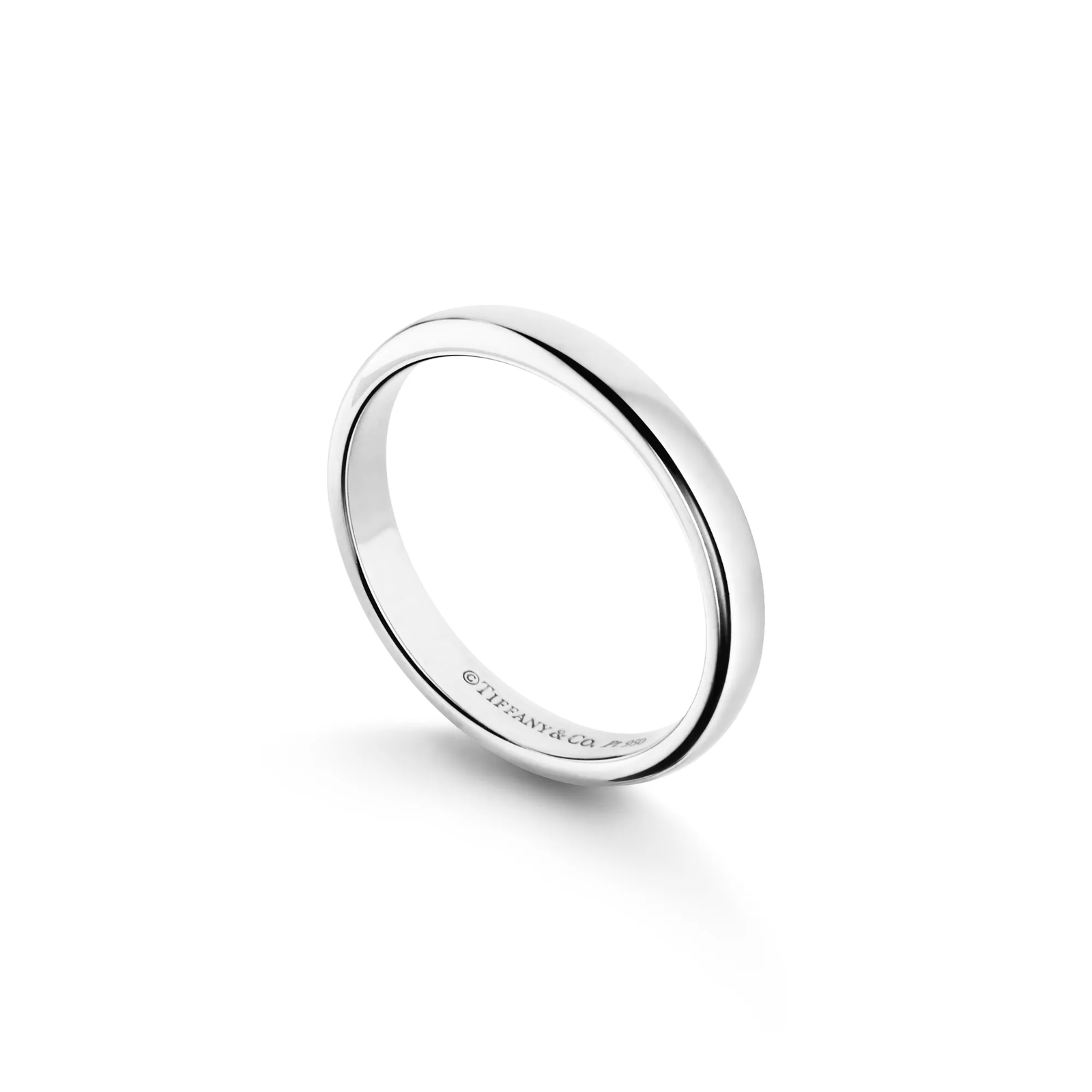 Wedding Band Ring in Platinum, 3 mm Wide