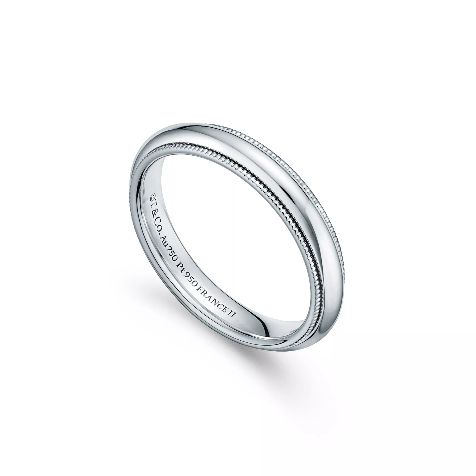Milgrain Band Ring in Platinum, 4 mm Wide