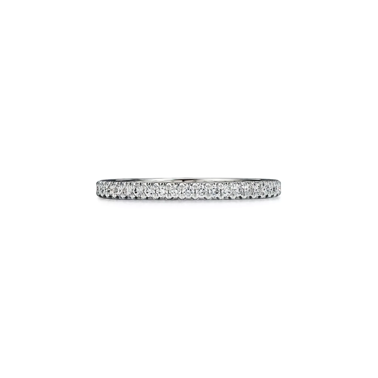 Full Eternity Ring with Diamonds in Platinum, 2 mm Wide