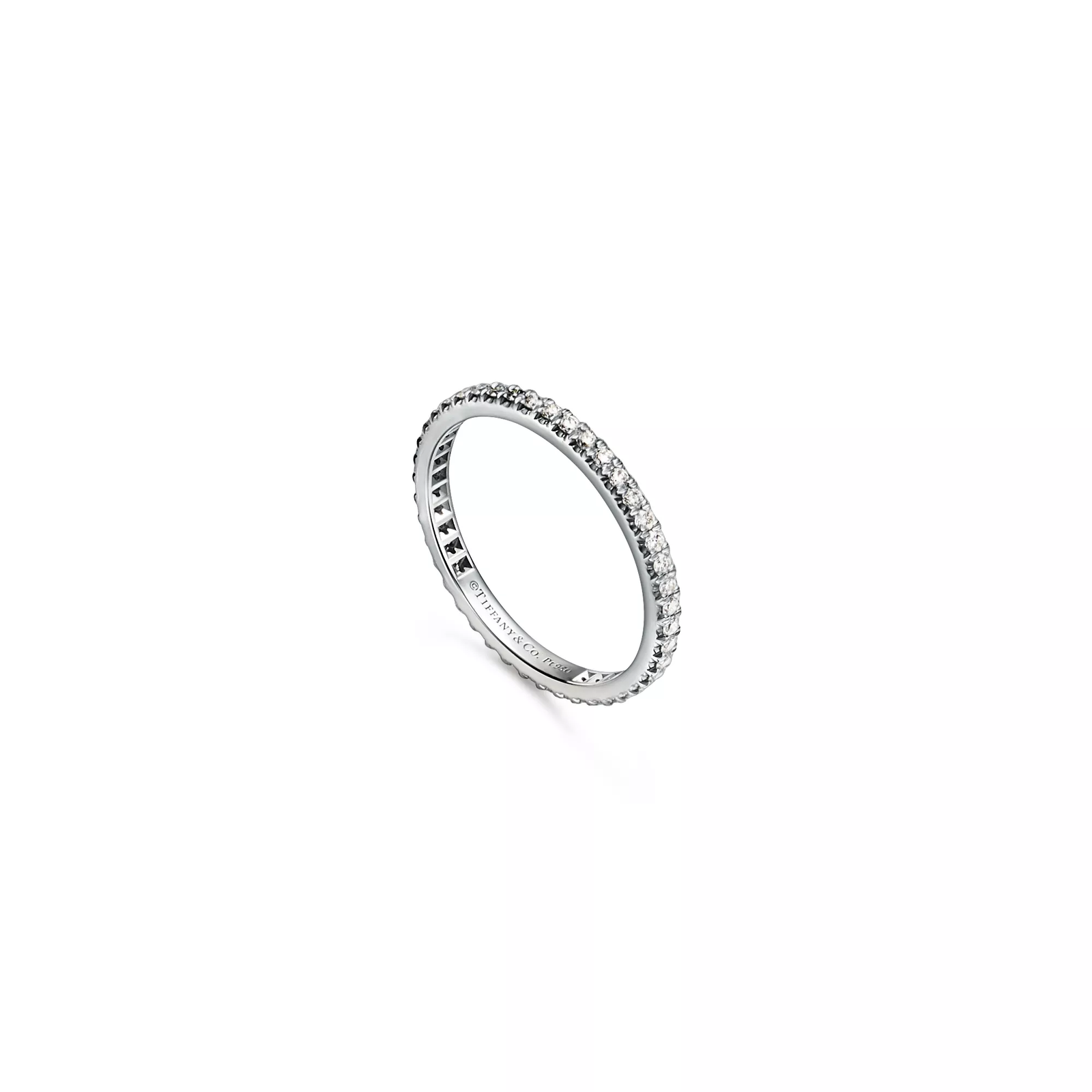 Full Eternity Ring with Diamonds in Platinum, 2 mm Wide