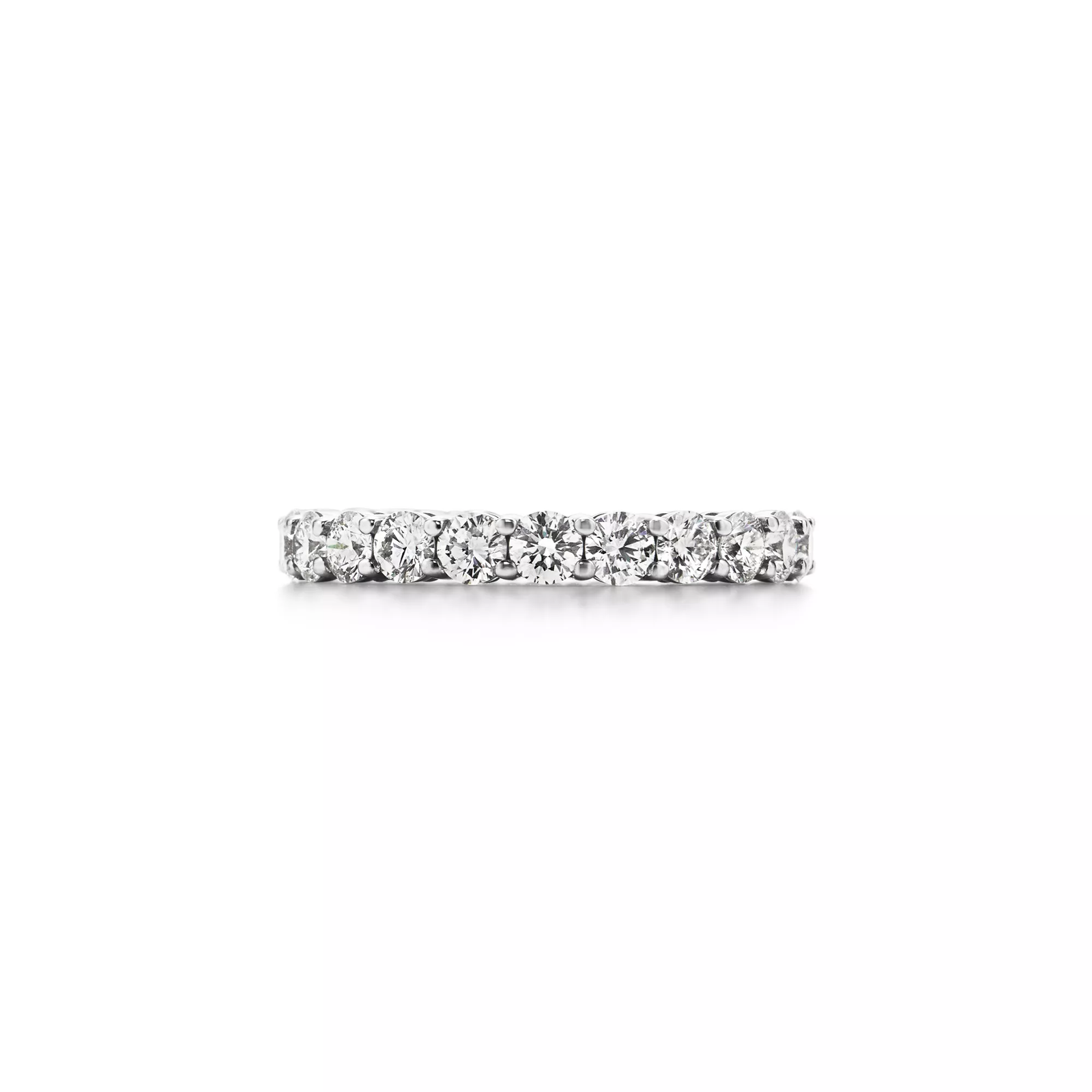 Band Ring in Platinum with a Full Circle of Diamonds, 3 mm Wide