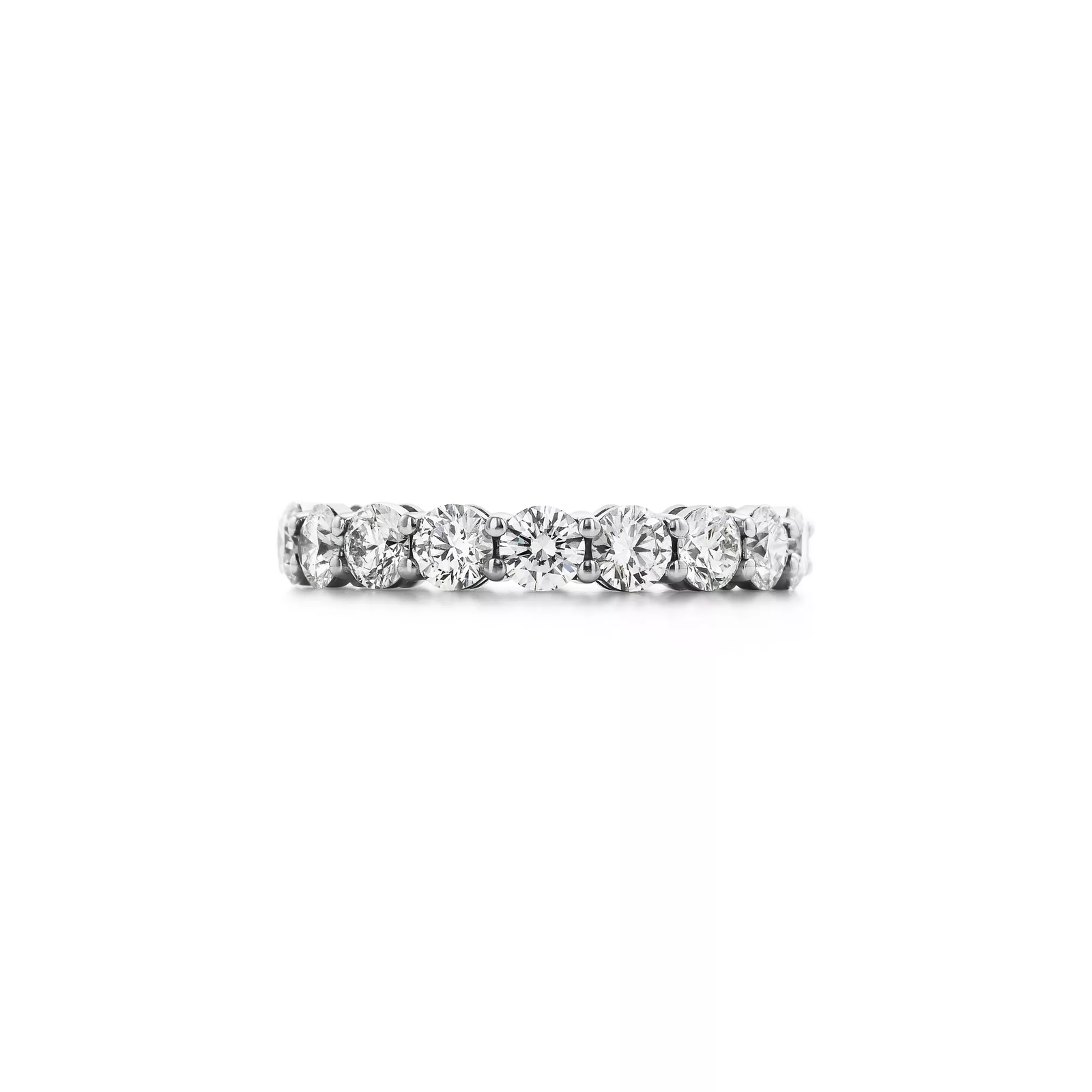 Band Ring in Platinum with a Full Circle of Diamonds, 3.7 mm Wide
