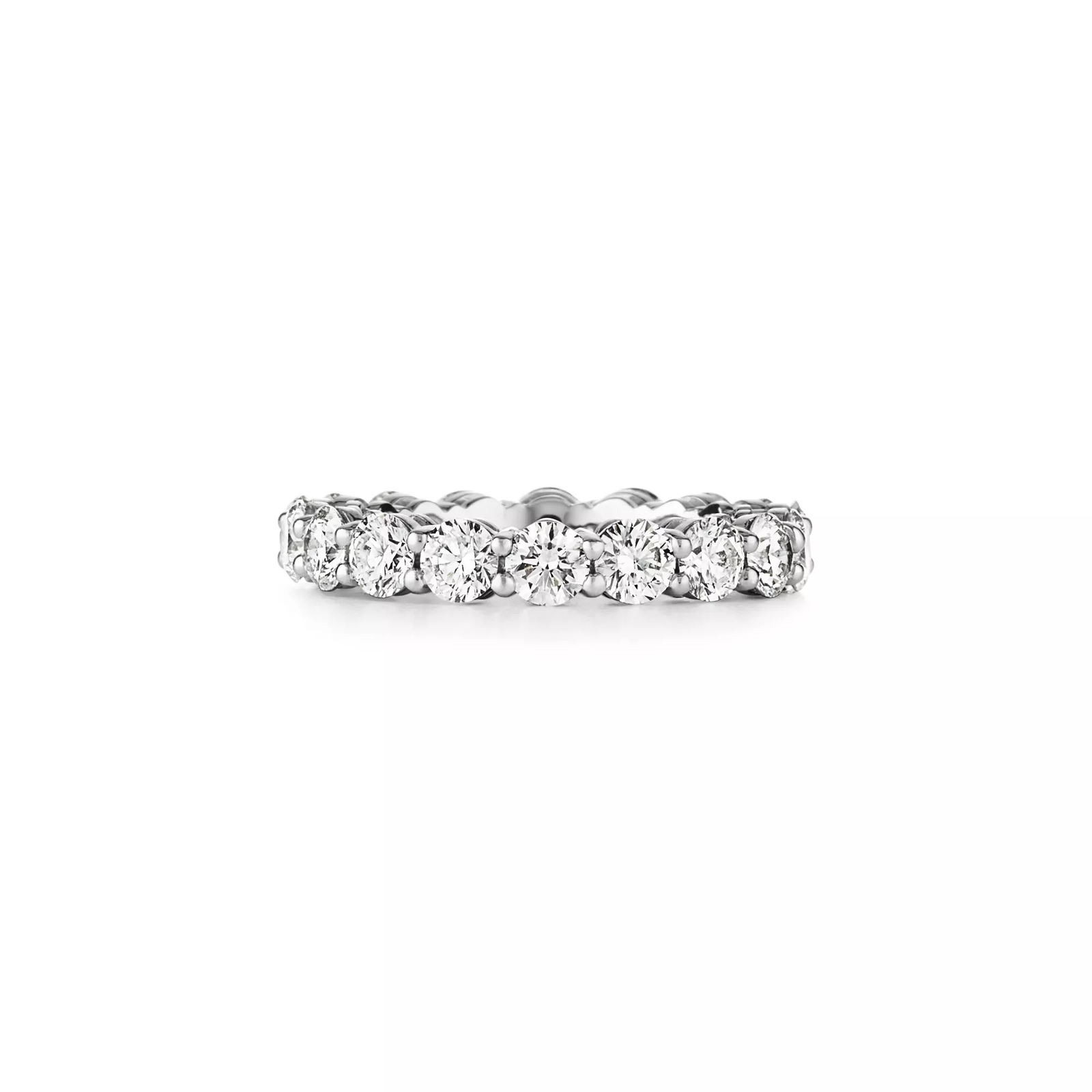 Band Ring in Platinum with a Full Circle of Diamonds, 3.7 mm Wide