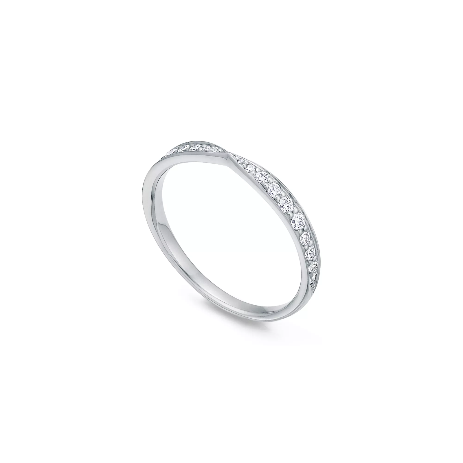 Band Ring in Platinum with Diamonds, 1.8 mm
