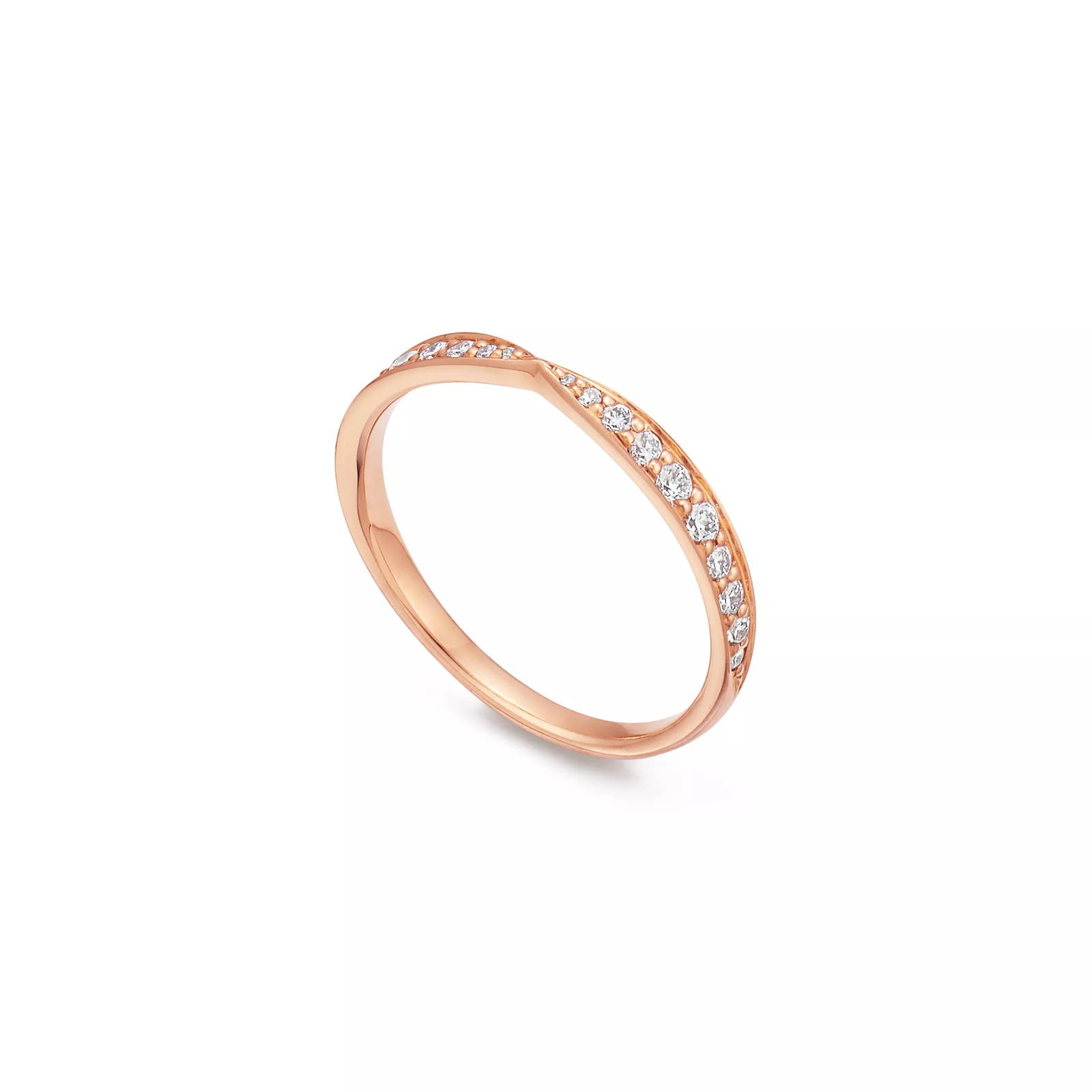 Band Ring in Rose Gold with Diamonds, 1.8 mm