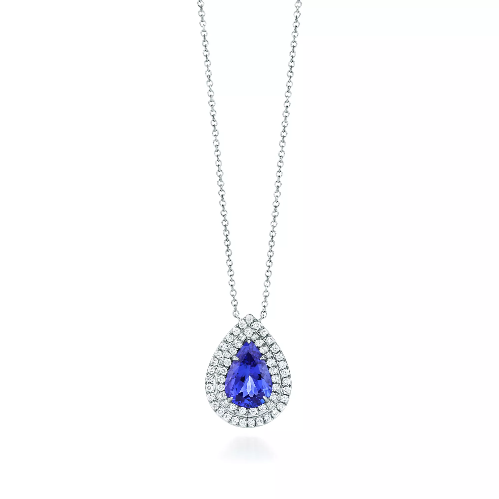 Pendant in Platinum with a Tanzanite and Diamonds