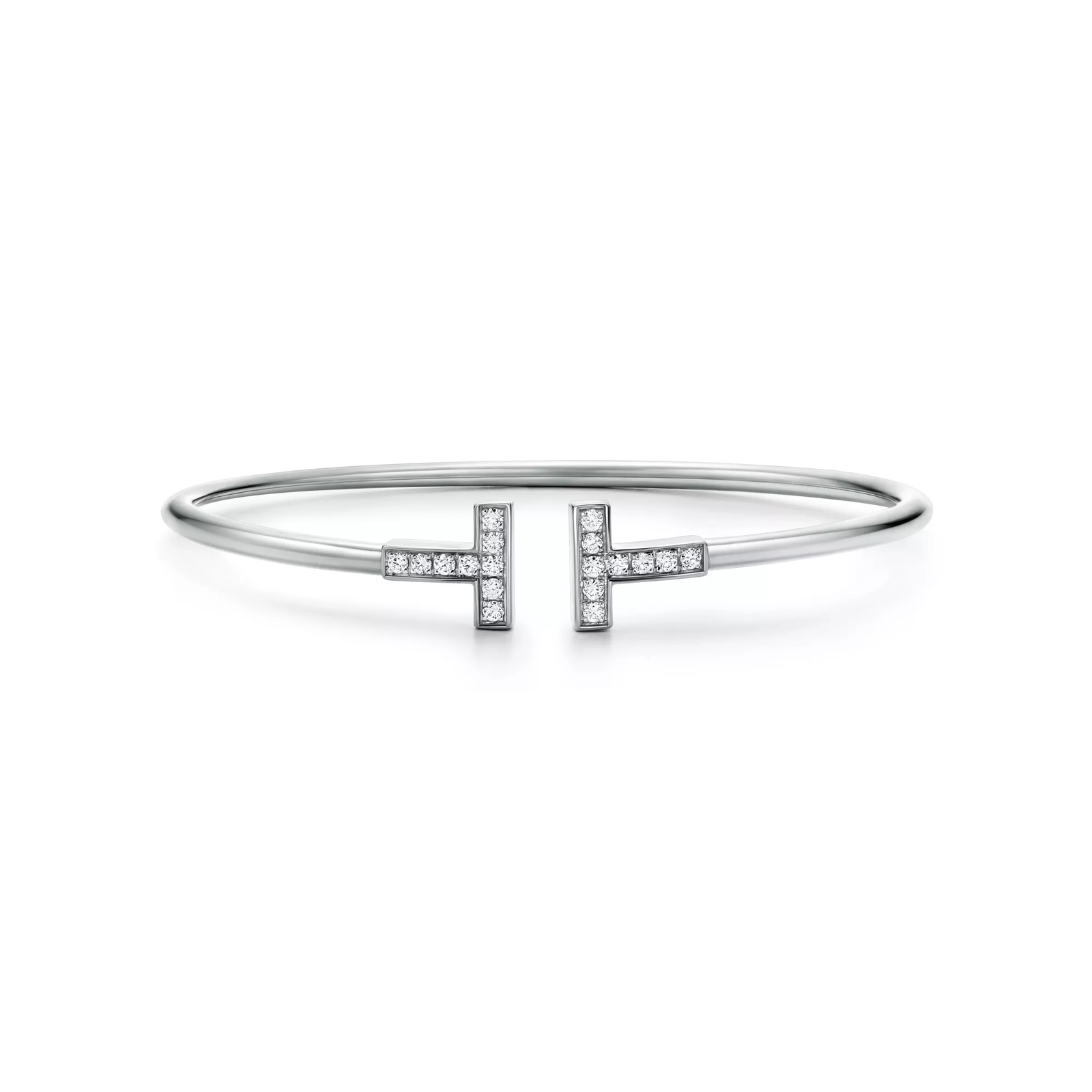 Diamond Wire Bracelet in White Gold