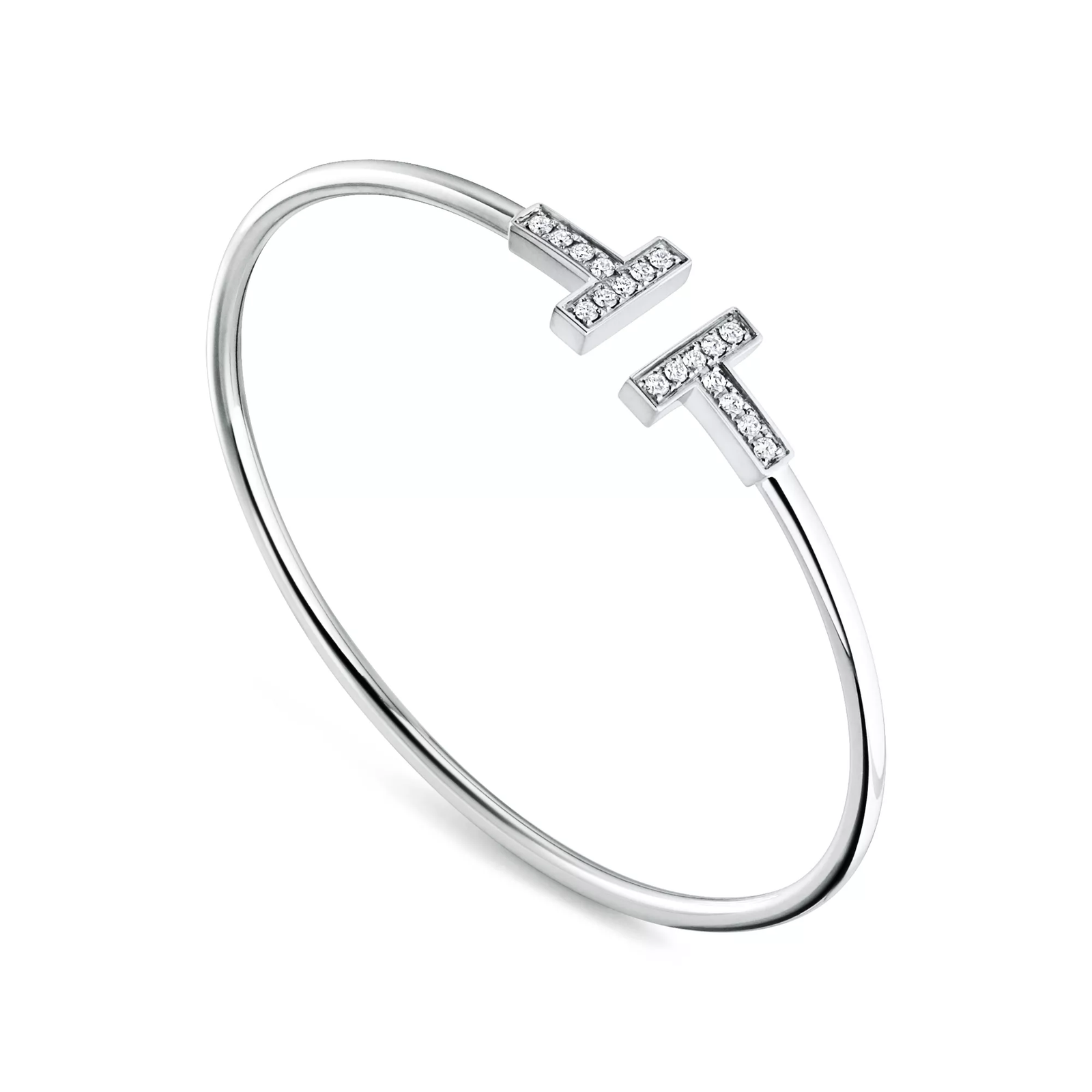 Diamond Wire Bracelet in White Gold