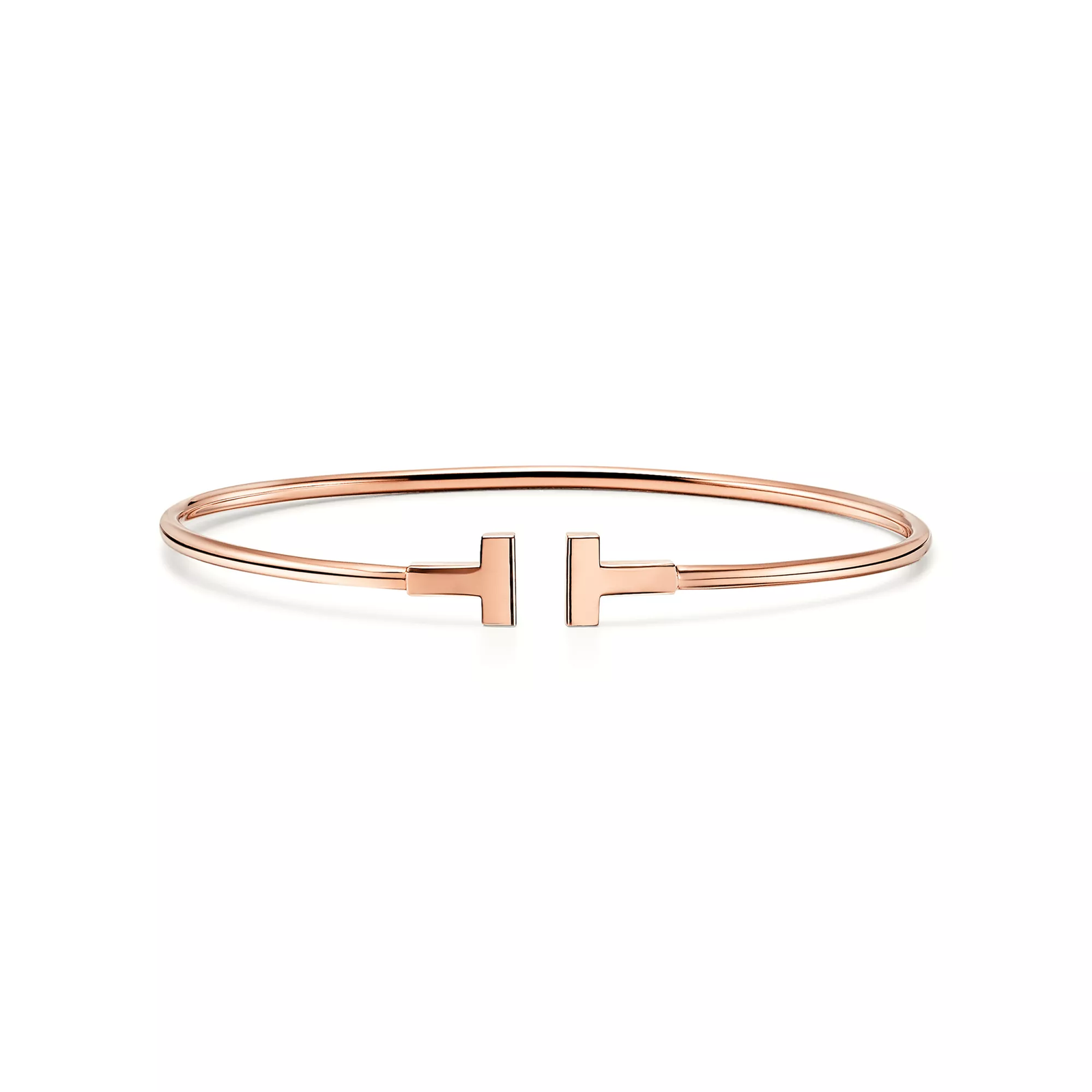 Narrow Wire Bracelet in Rose Gold