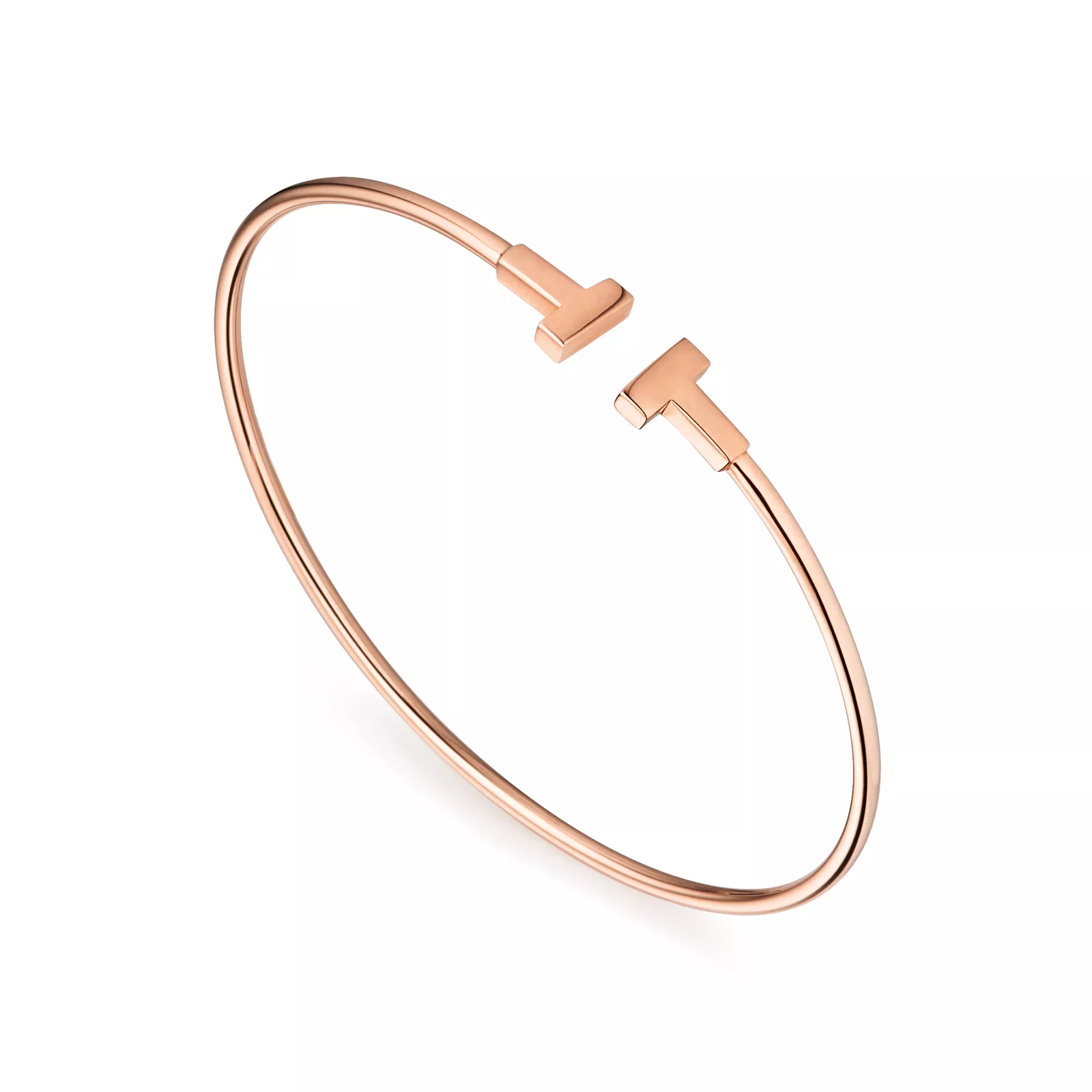 Narrow Wire Bracelet in Rose Gold