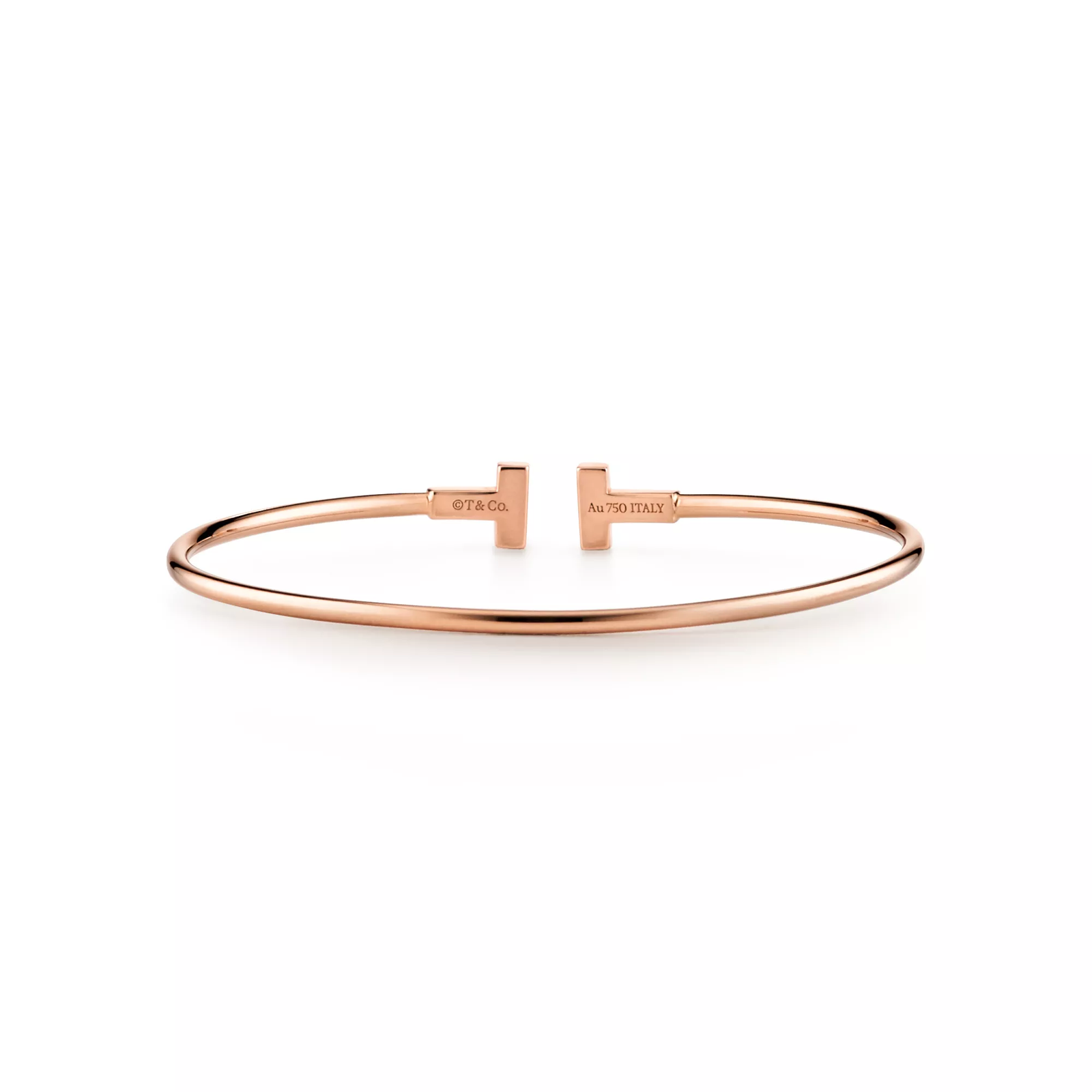 Narrow Wire Bracelet in Rose Gold