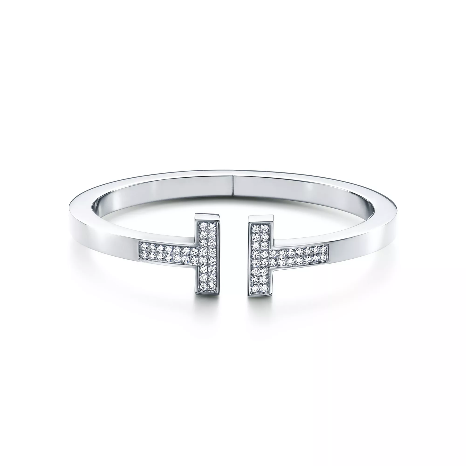 Pave Diamond Square Bracelet in White Gold