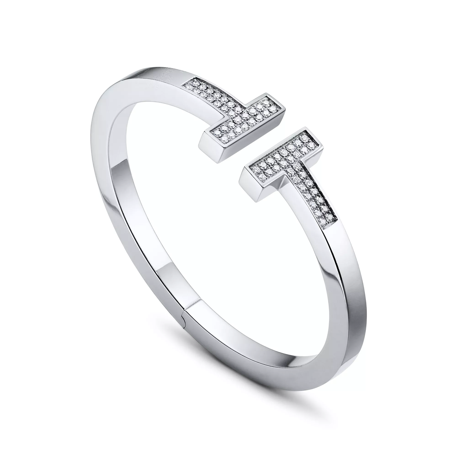Pave Diamond Square Bracelet in White Gold