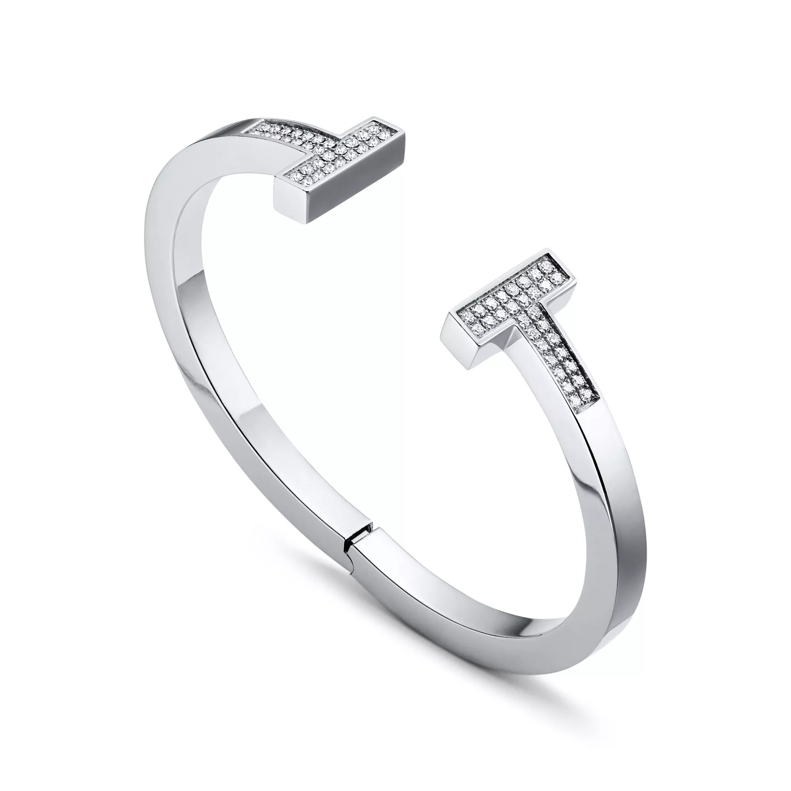 Pave Diamond Square Bracelet in White Gold