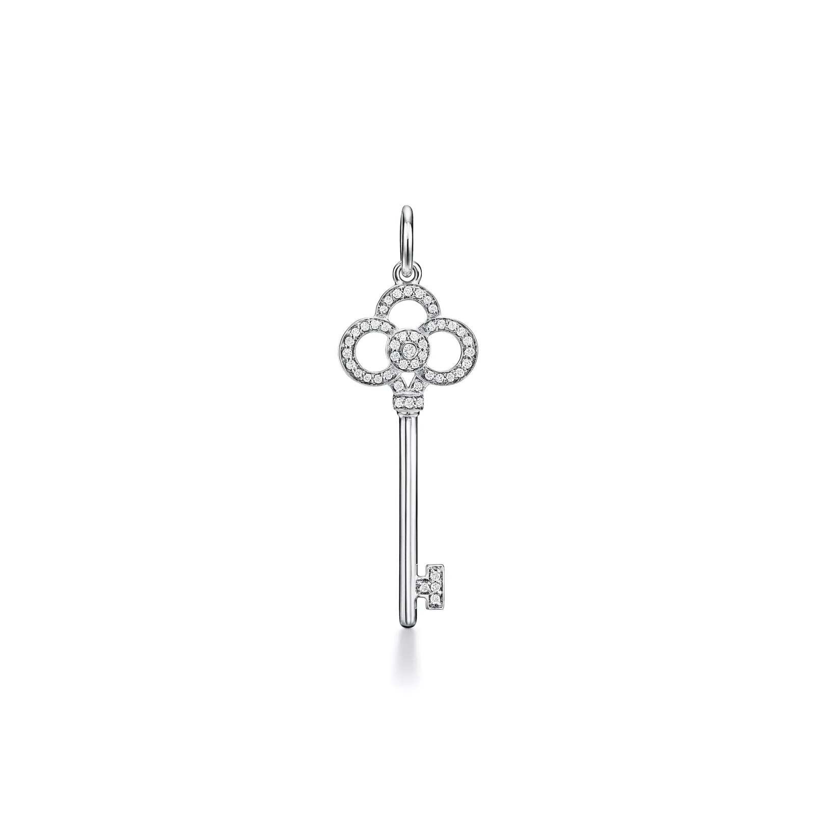 Crown Key in White Gold with Diamonds, 1.5"