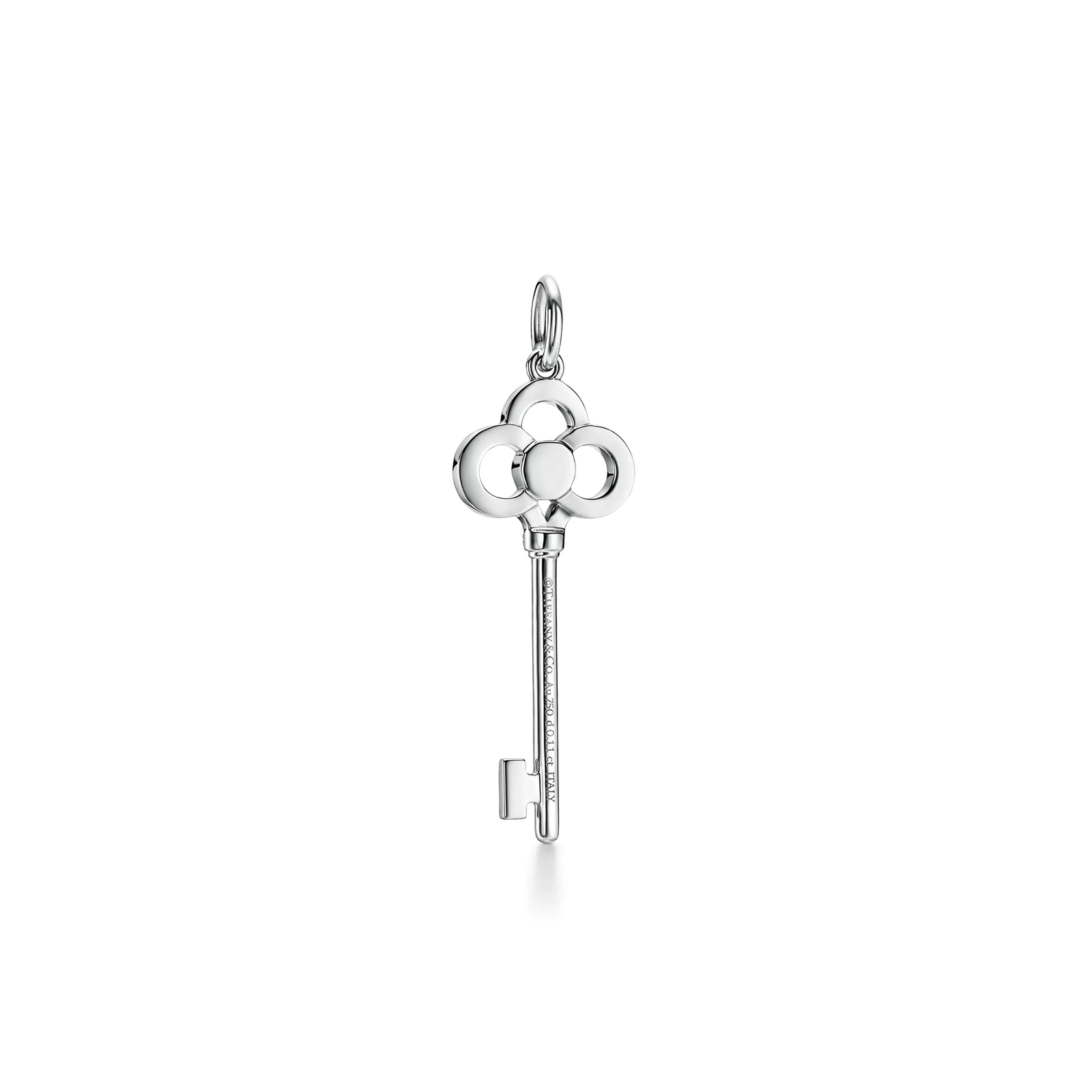Crown Key in White Gold with Diamonds, 1.5"
