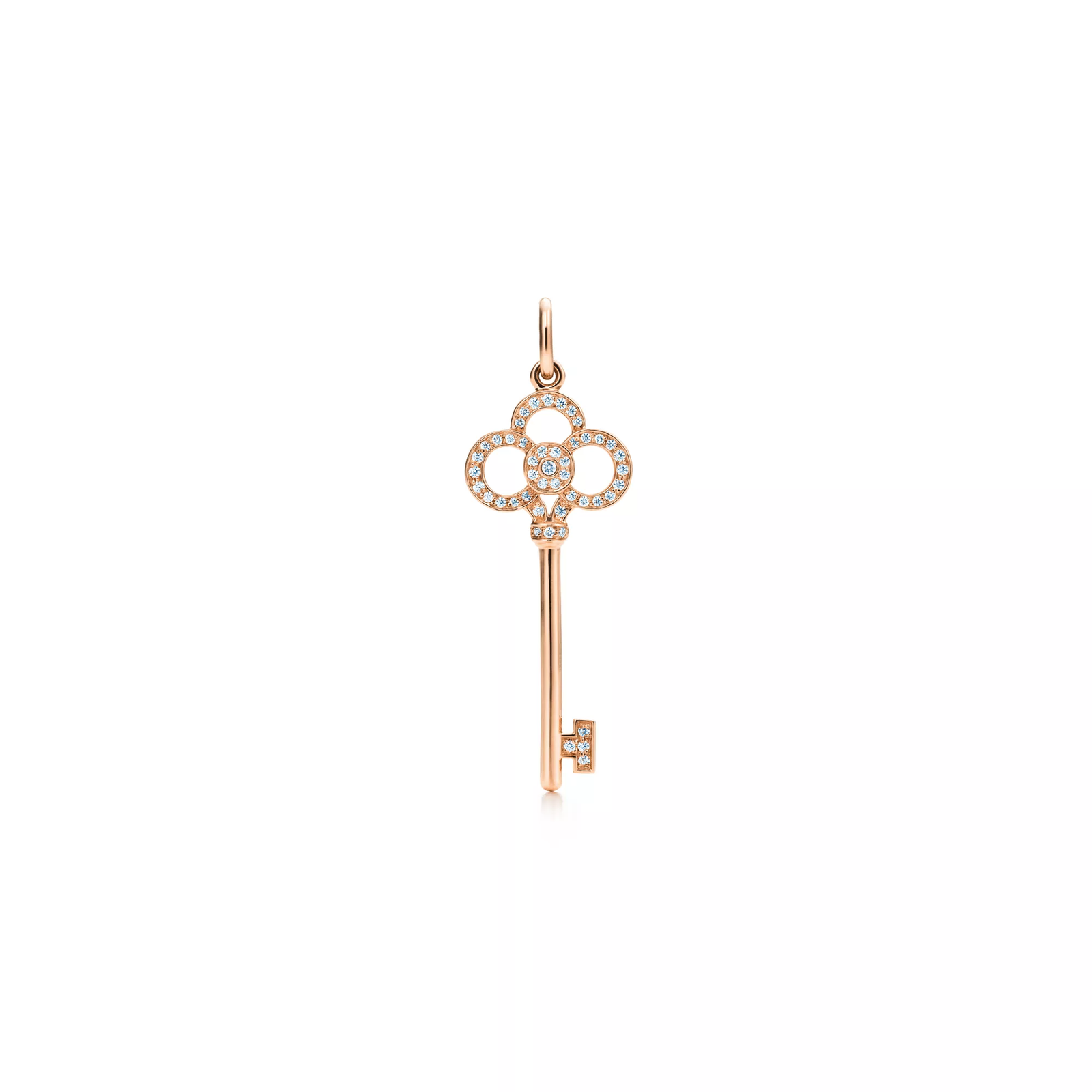 Crown Key in Rose Gold with Diamonds, 1.5"