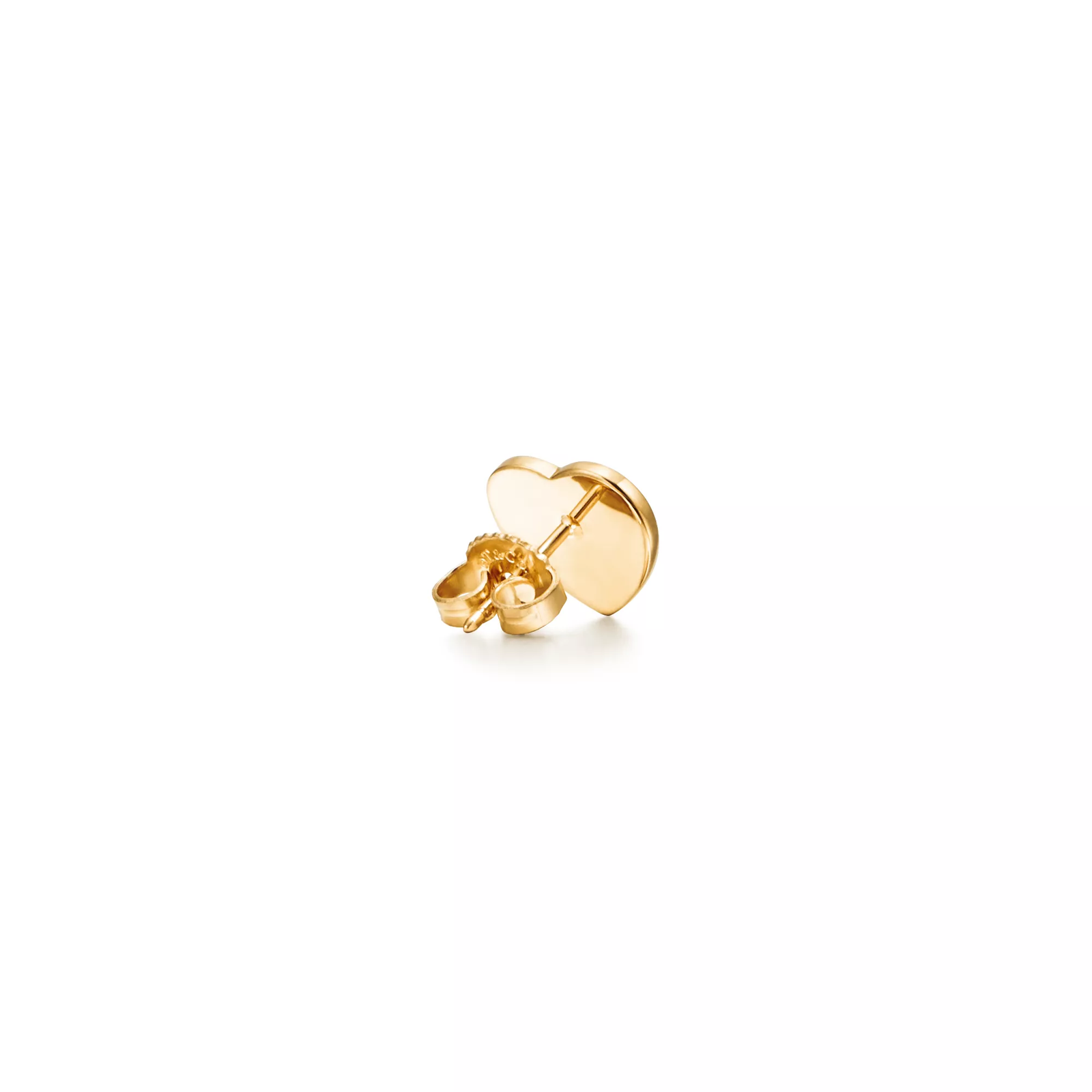 Heart Tag Stud Earrings in Yellow Gold, Mini