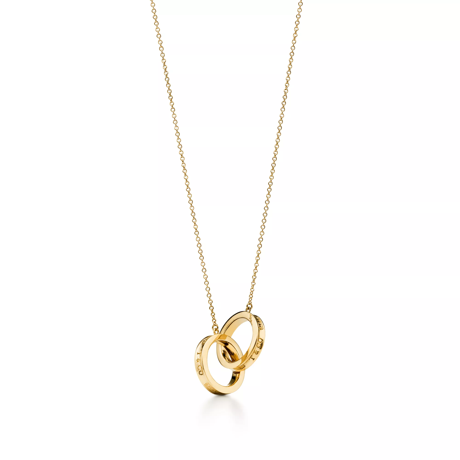 Interlocking Circles Pendant in Yellow Gold, Small