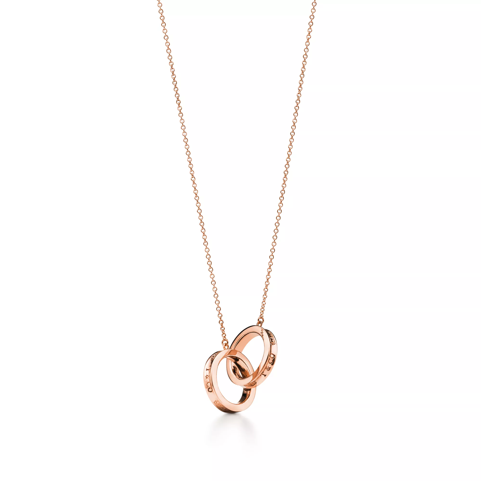 Interlocking Circles Pendant in Rose Gold, Small