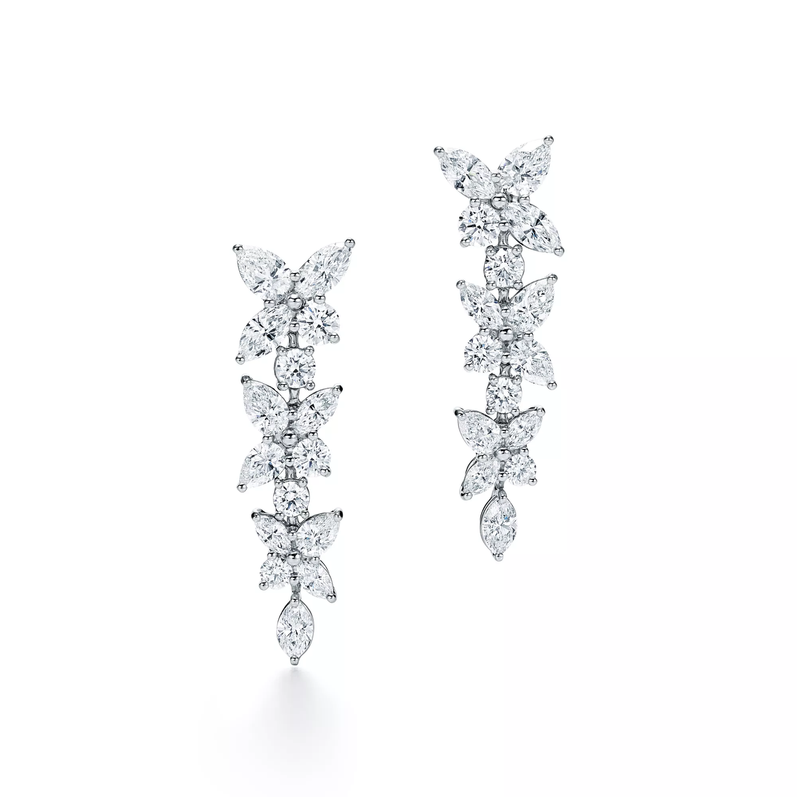 Mixed Cluster Drop Earrings