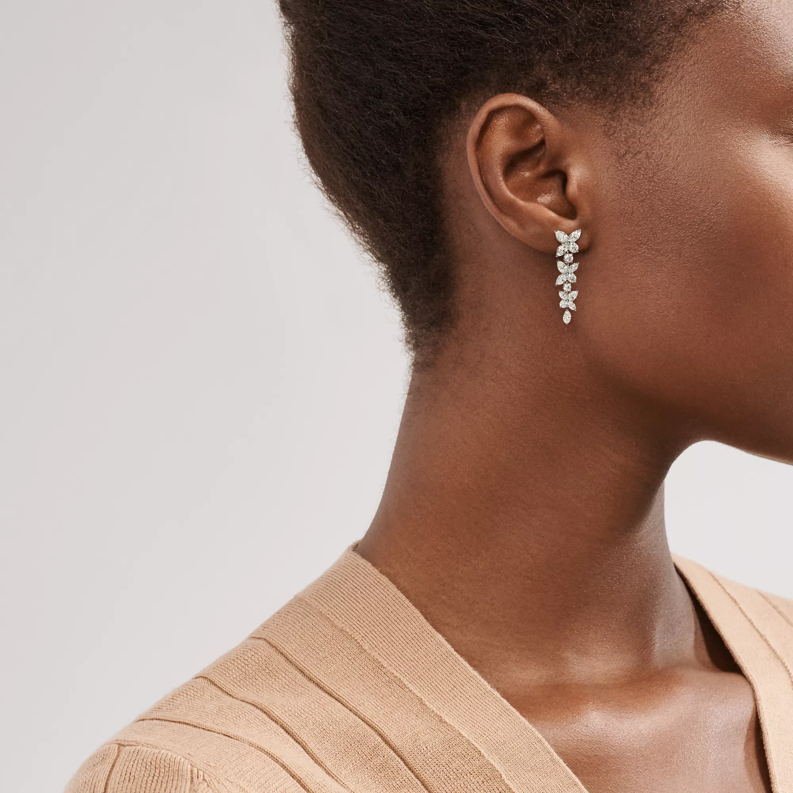 Mixed Cluster Drop Earrings