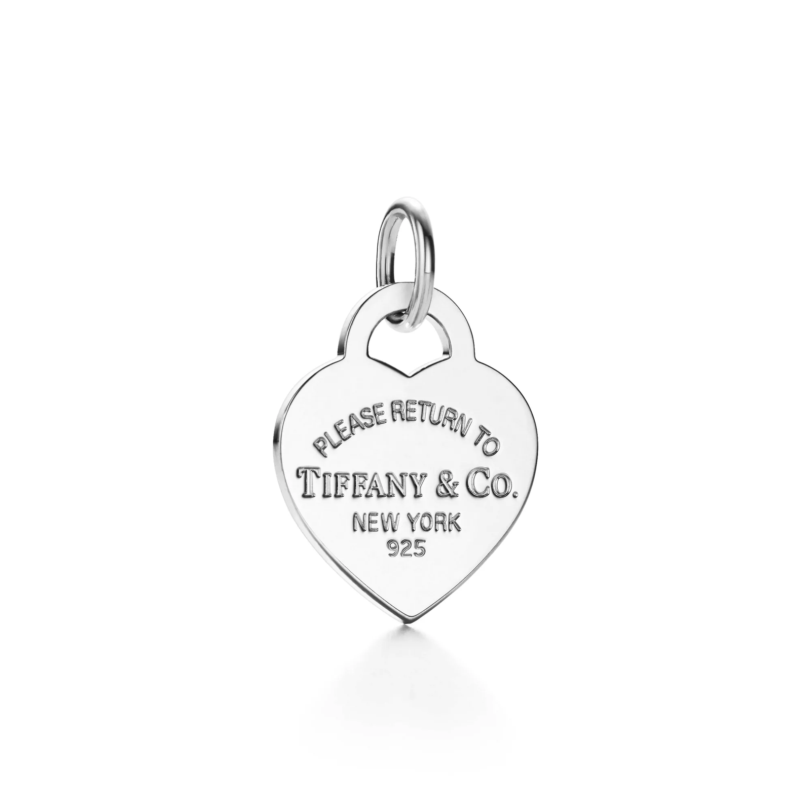 Heart Tag Charm in Silver, Medium