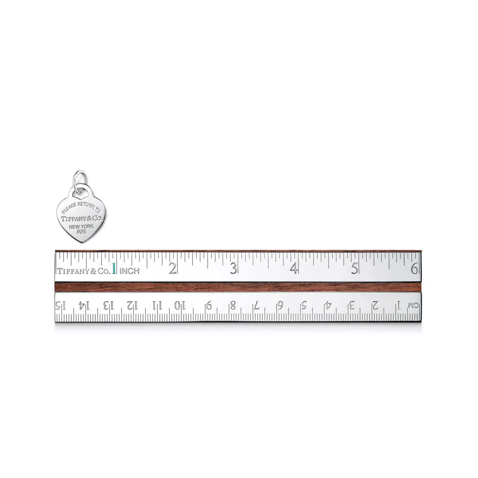 Heart Tag Charm in Silver, Medium