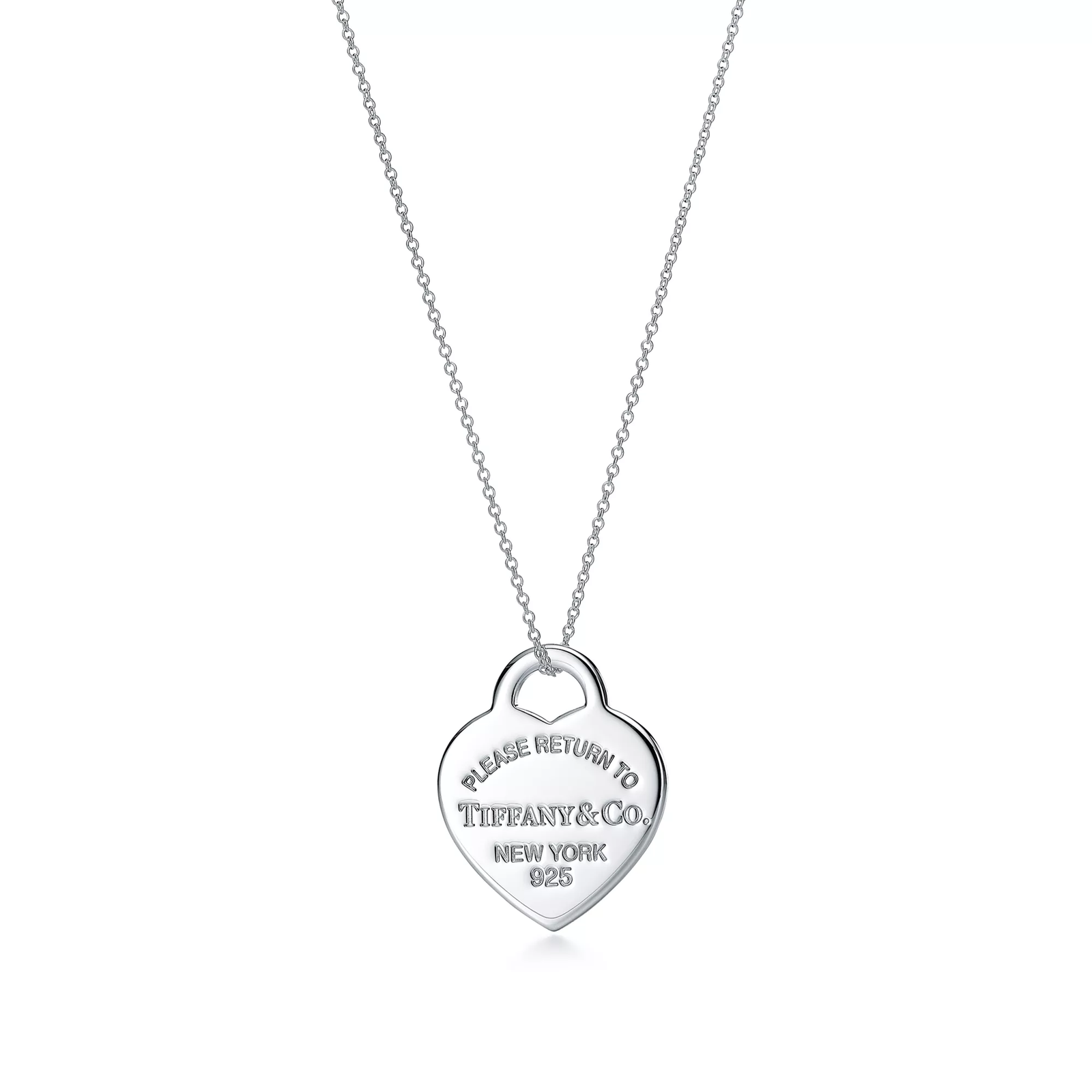 Heart Tag Pendant in Silver, Medium