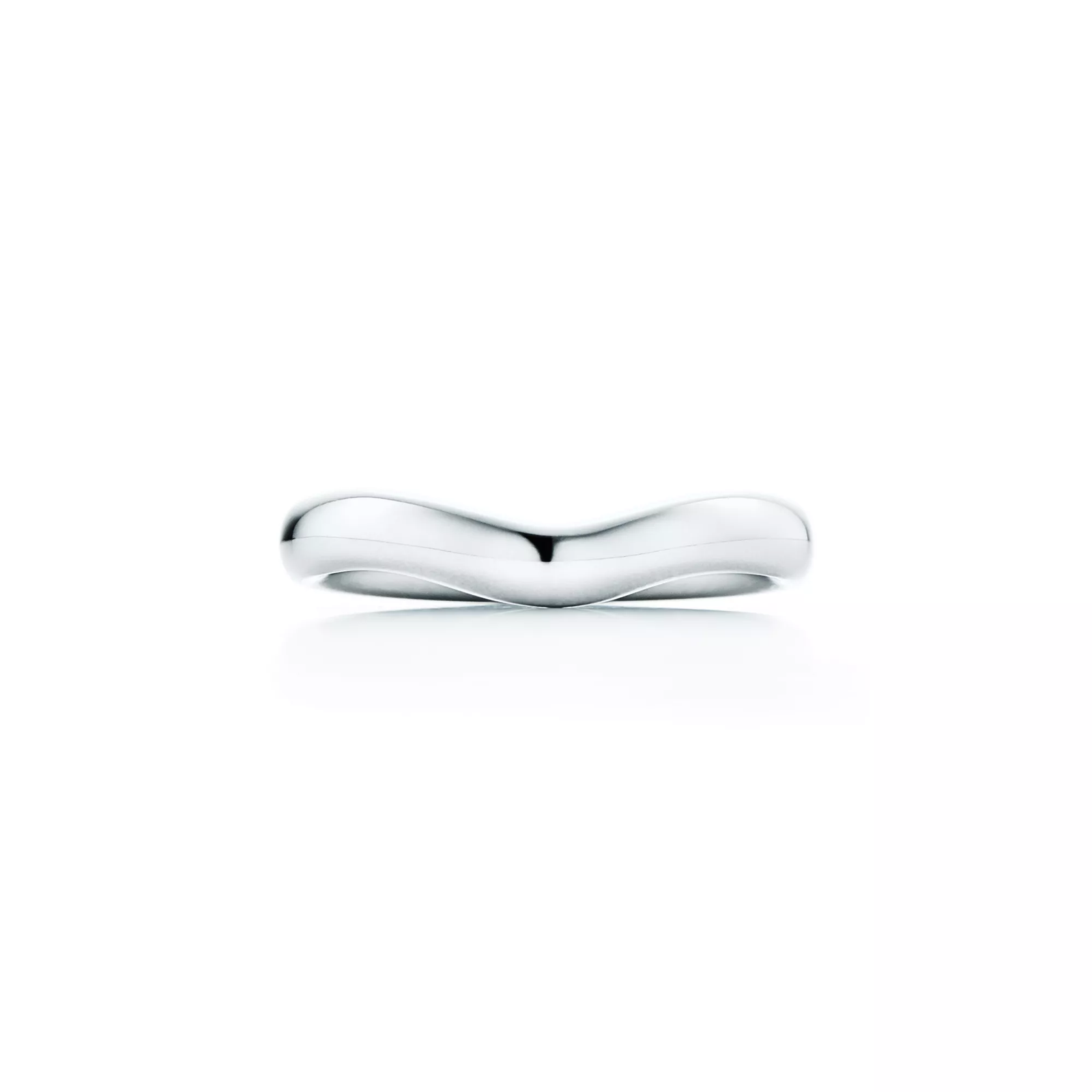 Curved Band Ring in Platinum