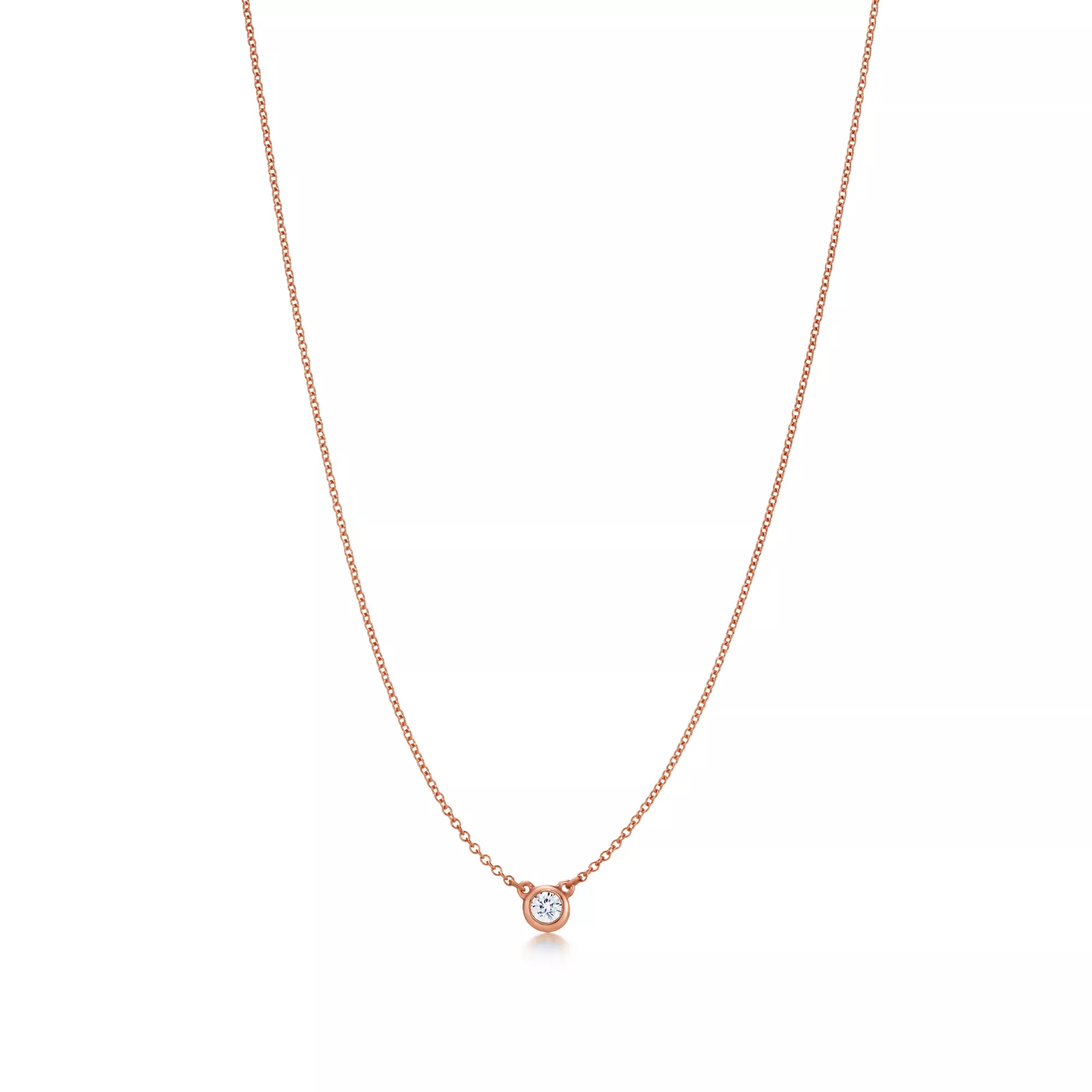 Diamonds by the Yard Single Diamond Pendant in Rose Gold
