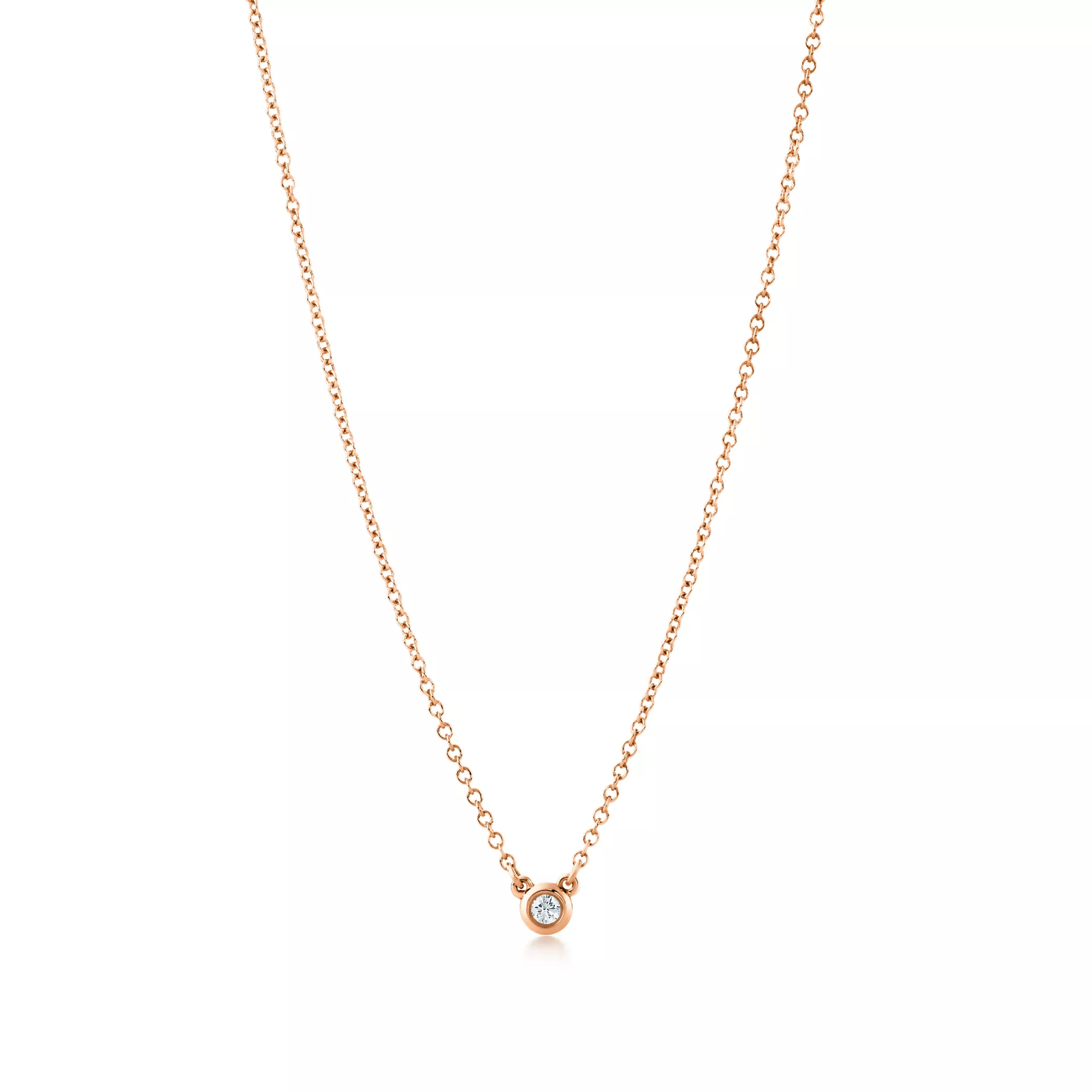 Diamonds by the Yard Single Diamond Pendant in Rose Gold