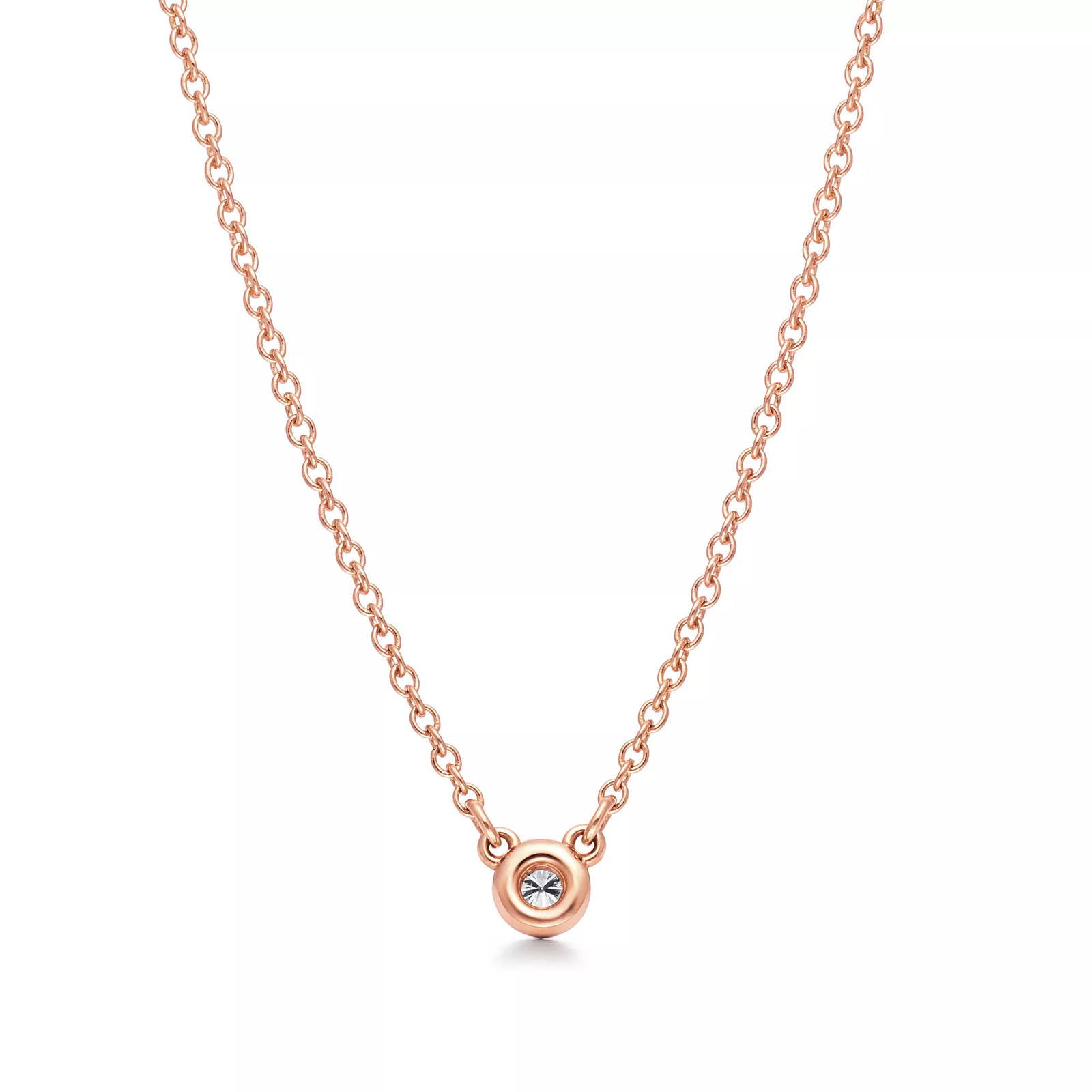 Diamonds by the Yard Single Diamond Pendant in Rose Gold