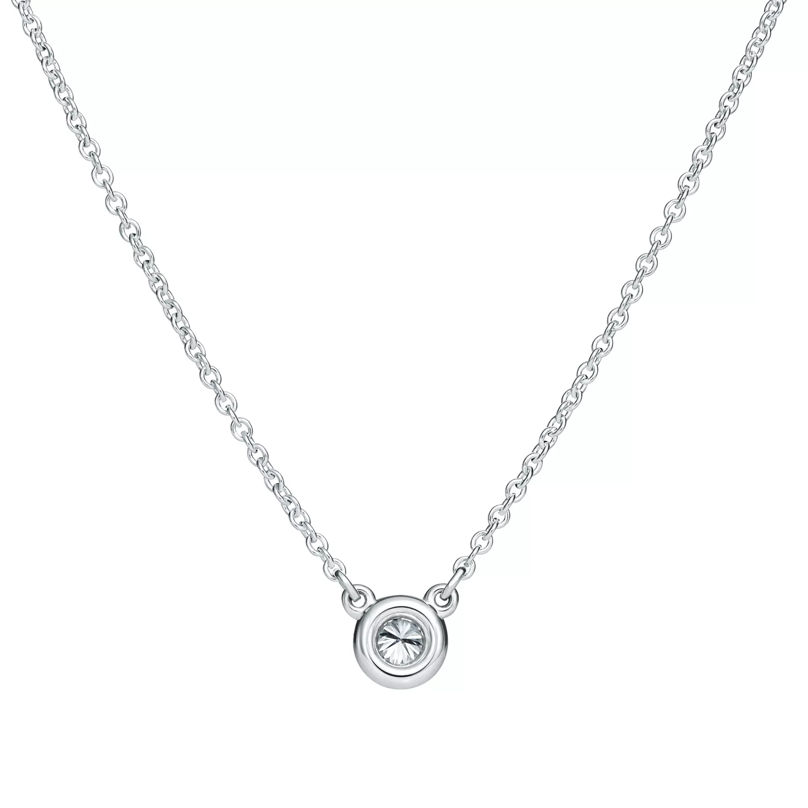 Diamonds by the Yard Single Diamond Pendant in Silver