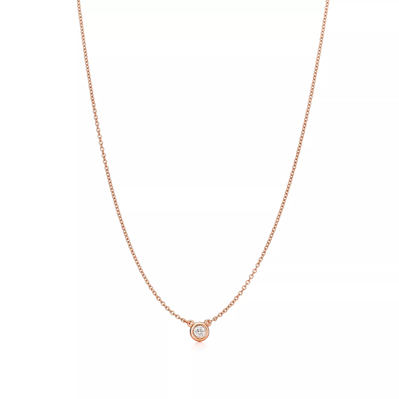 Diamonds by the Yard Single Diamond Pendant in Rose Gold