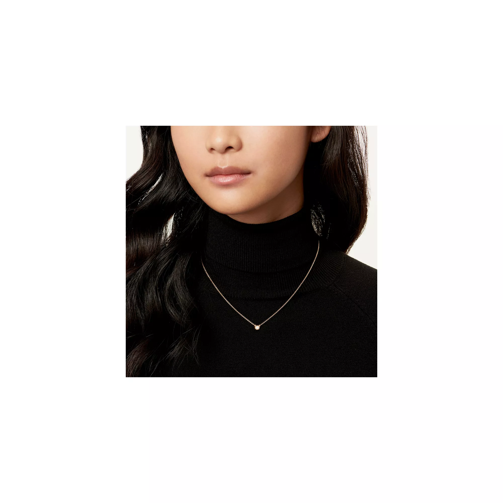 Diamonds by the Yard Single Diamond Pendant in Rose Gold