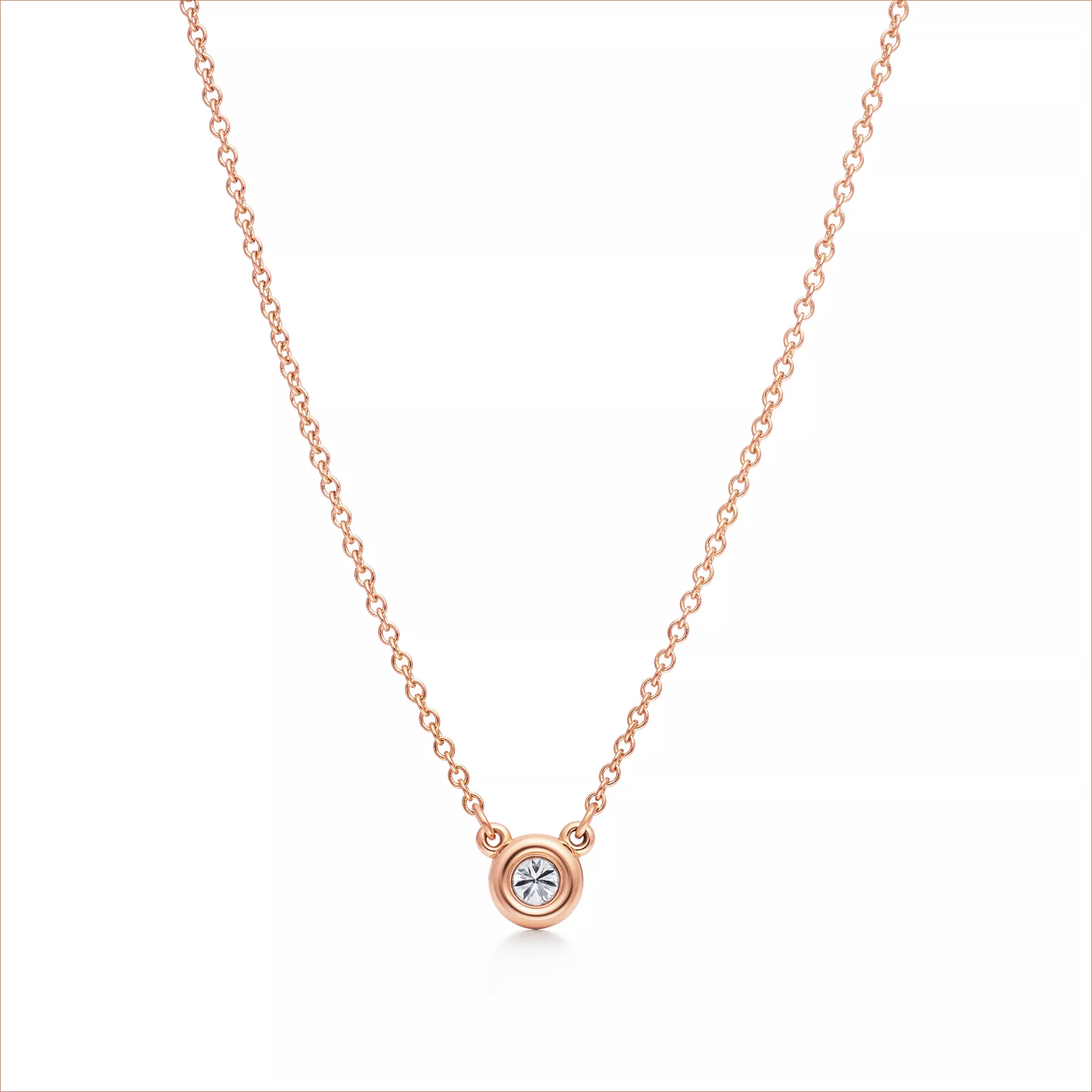 Diamonds by the Yard Single Diamond Pendant in Rose Gold