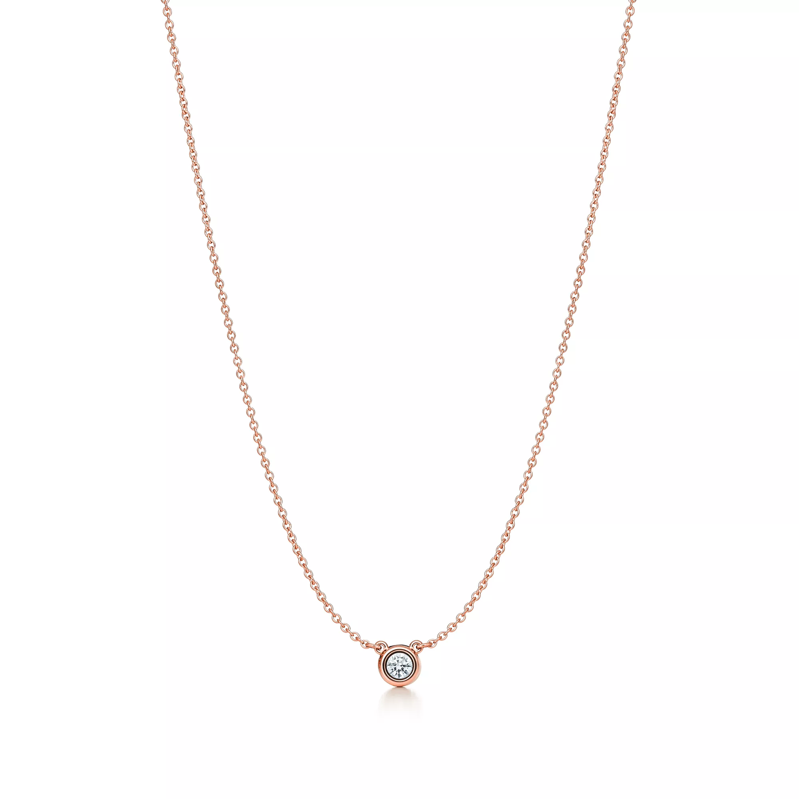Diamonds by the Yard Single Diamond Pendant in Rose Gold