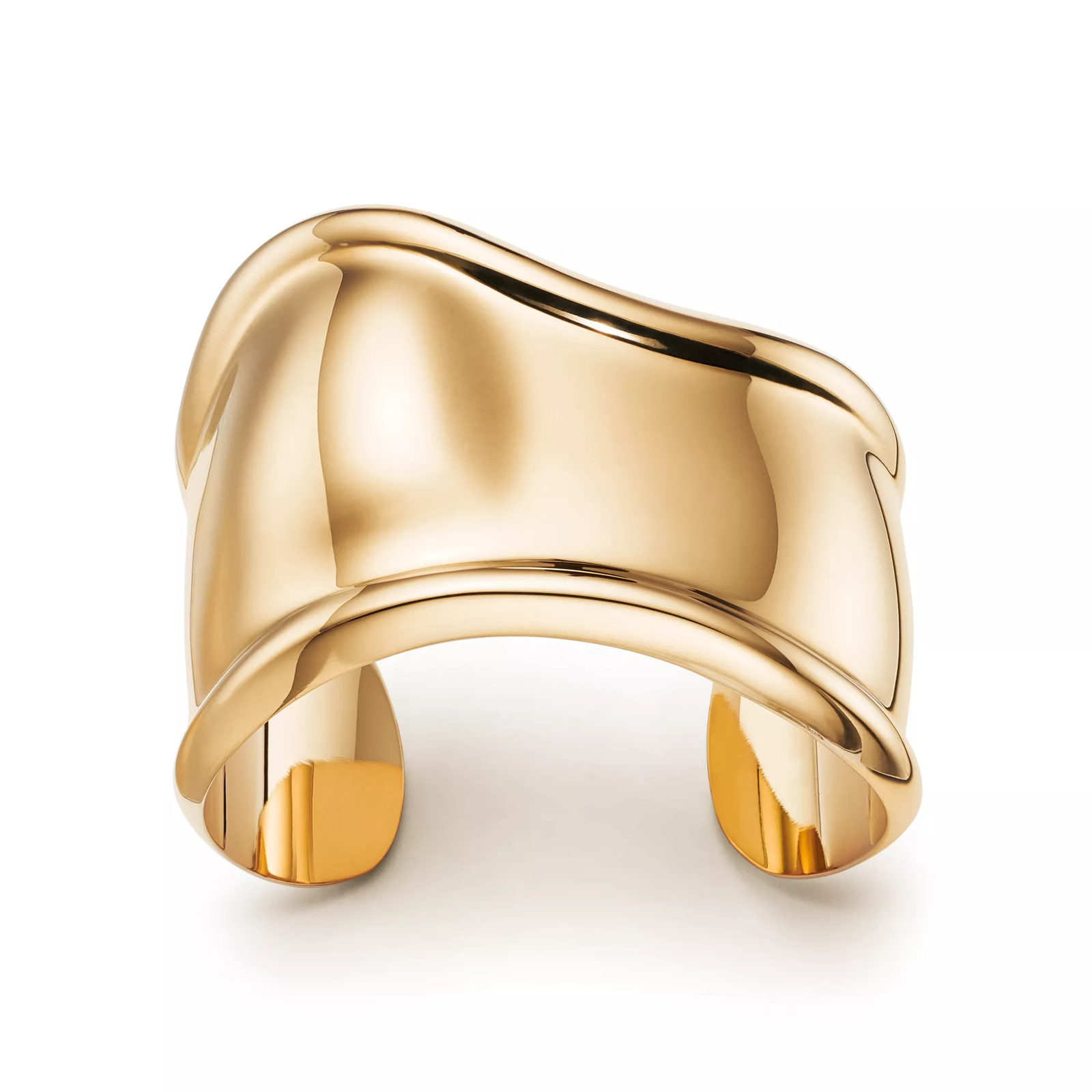Small Bone Cuff in Yellow Gold, 43 mm Wide
