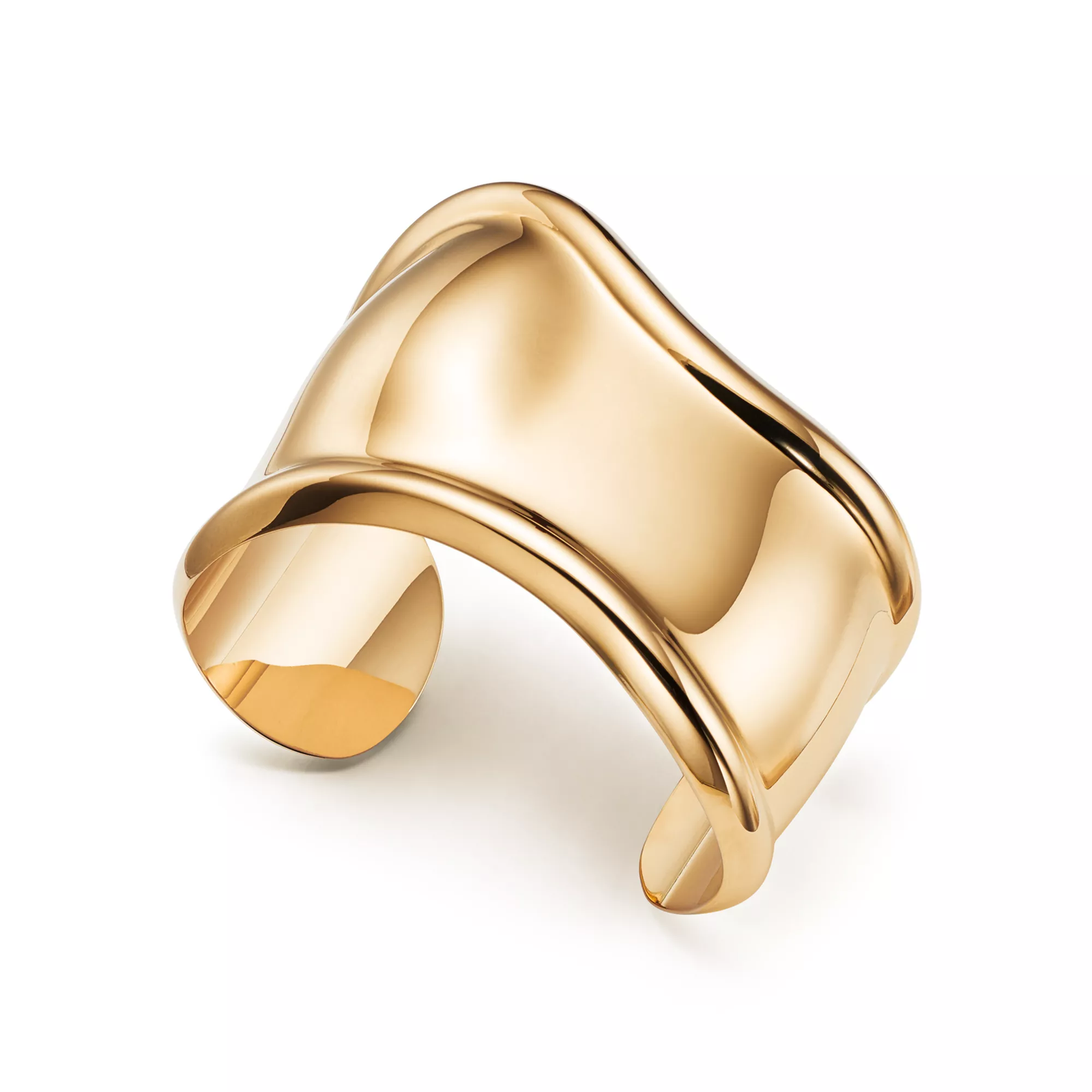 Small Bone Cuff in Yellow Gold, 43 mm Wide