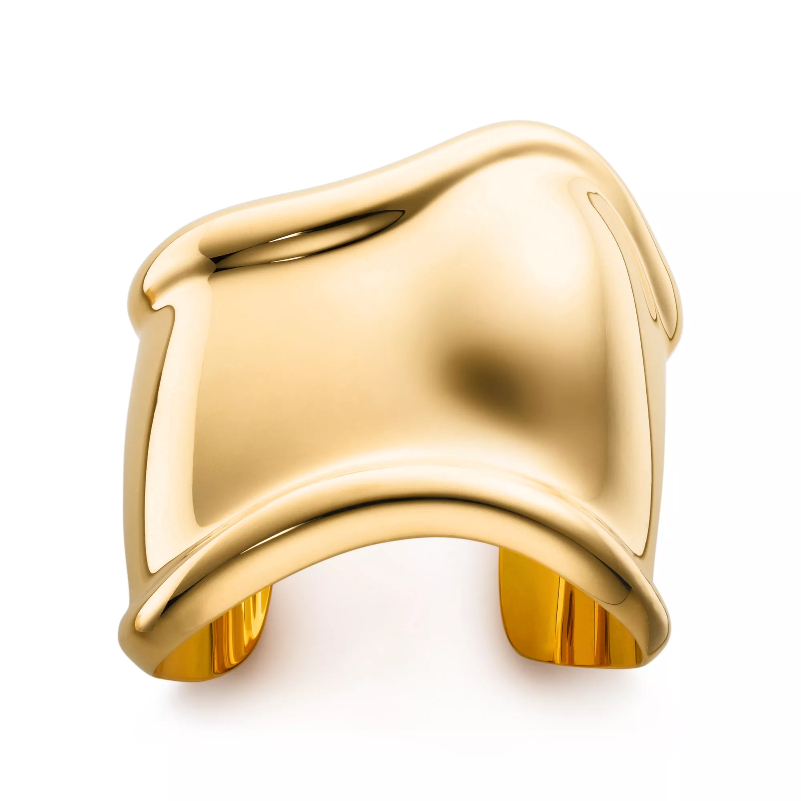 Medium Bone Cuff in Yellow Gold, 61 mm Wide