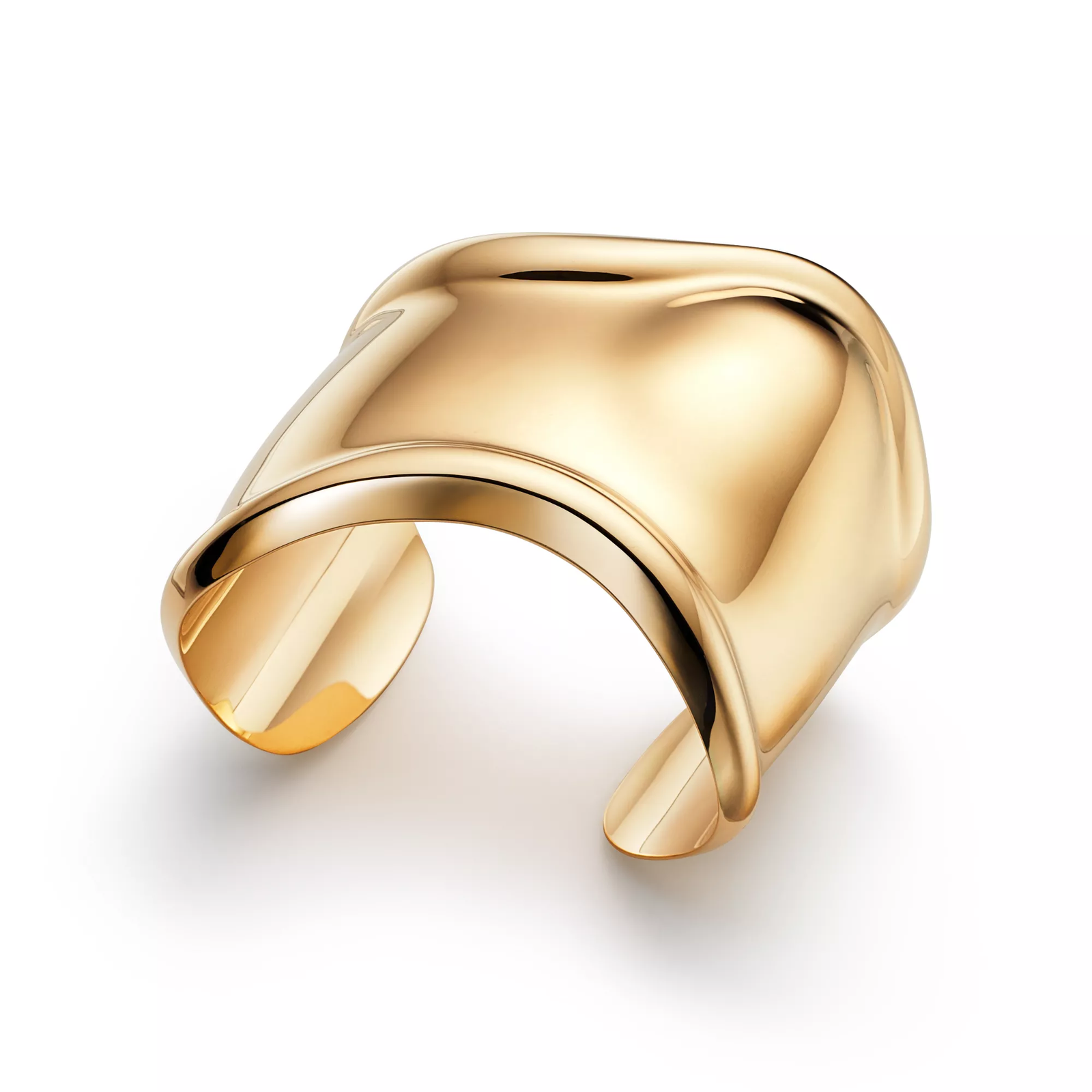Medium Bone Cuff in Yellow Gold, 61 mm Wide
