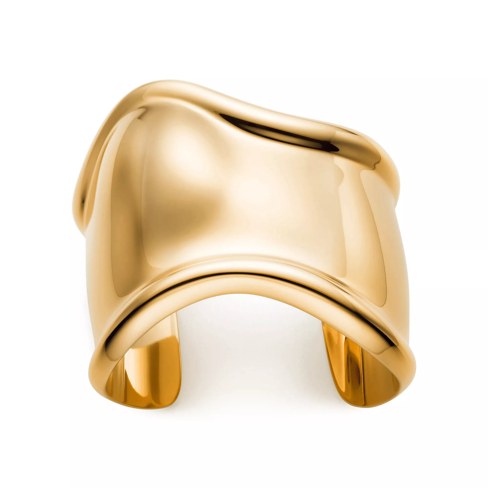 Medium Bone Cuff in Yellow Gold, 61 mm Wide